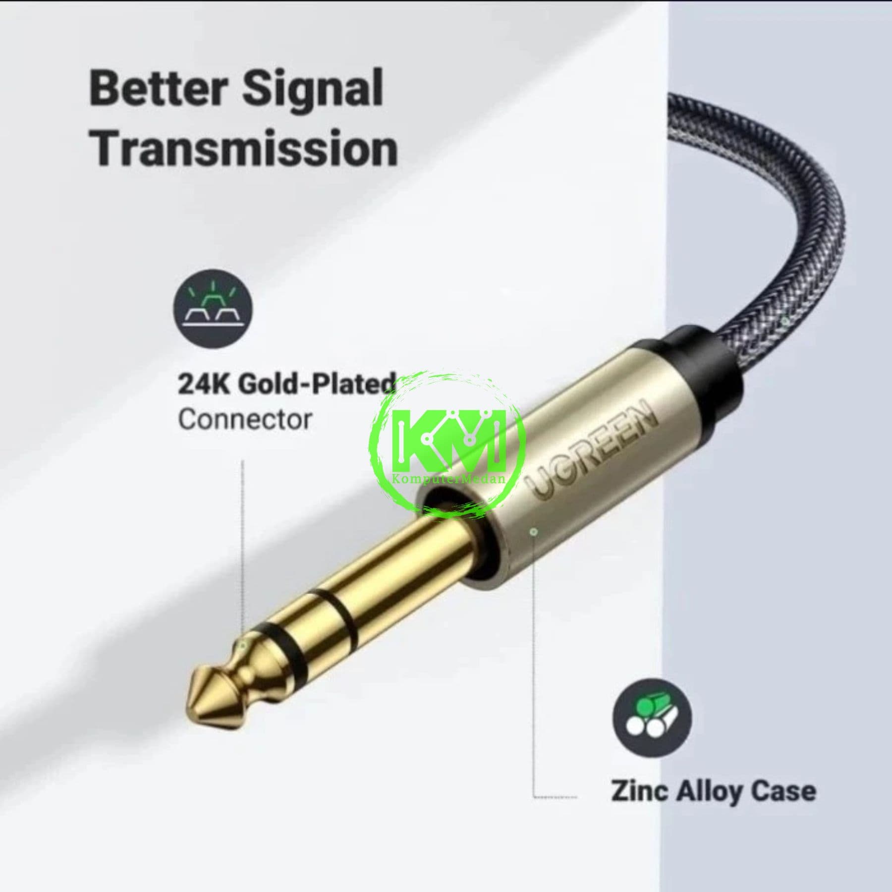 UGREEN CABLE AUDIO 3.5MM TO 6.35MM M/M 1M / 10625 - Image 3