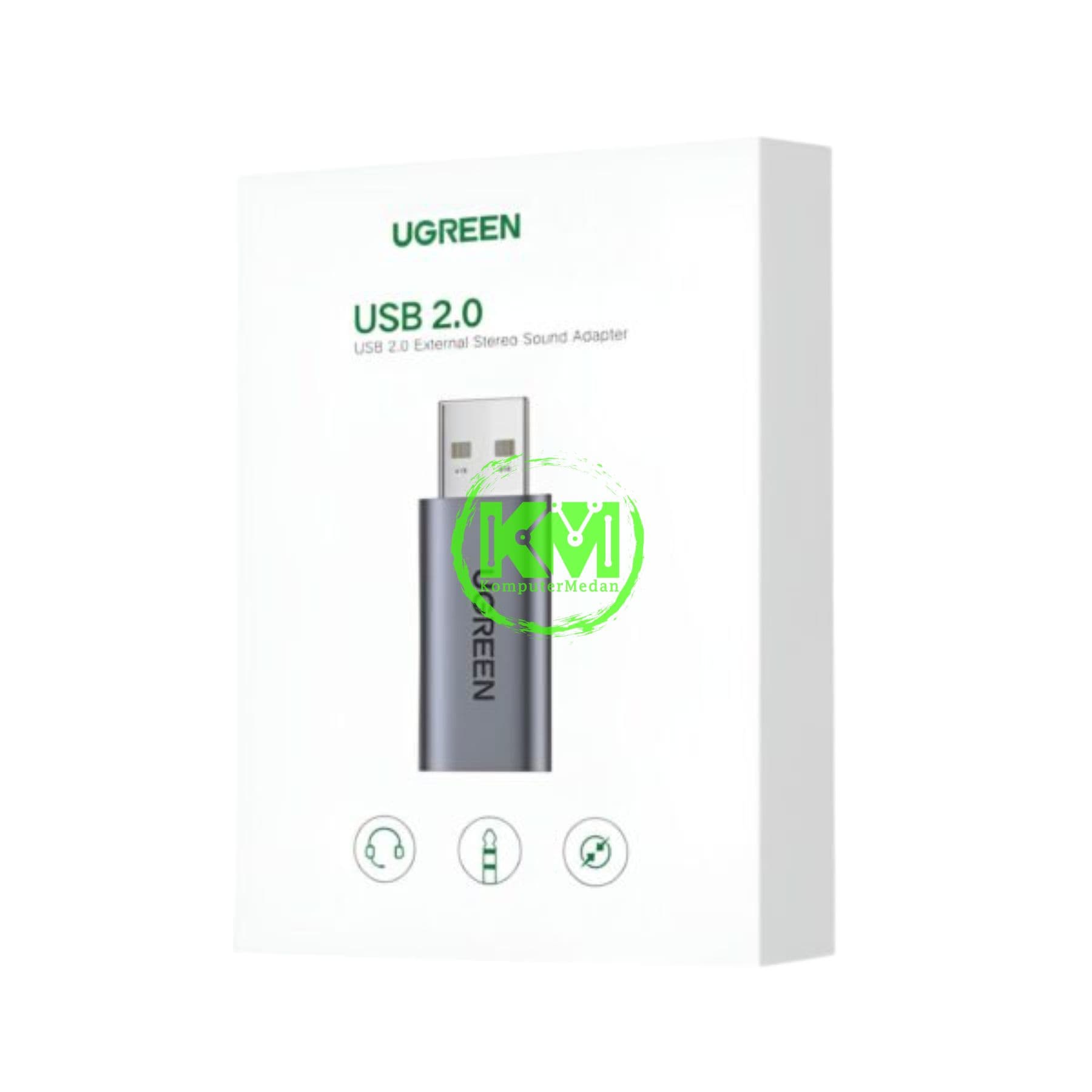 UGREEN ADAPTER AUDIO USB 2.0 TO 3.5MM / 80864