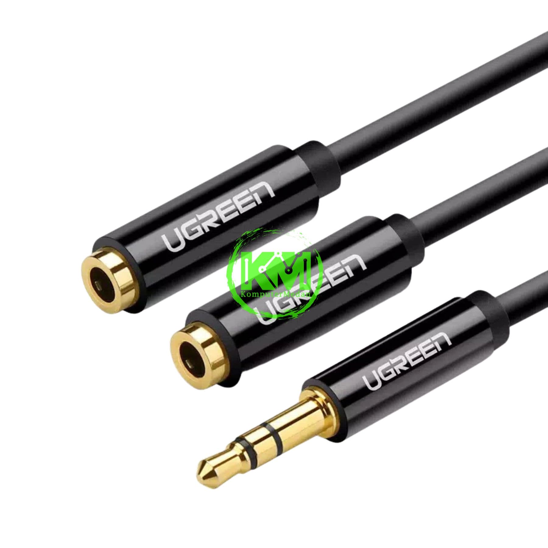 UGREEN SPLITTER 3.5MM AUX STEREO CABLE 20CM BLACK / 10532 - Image 2