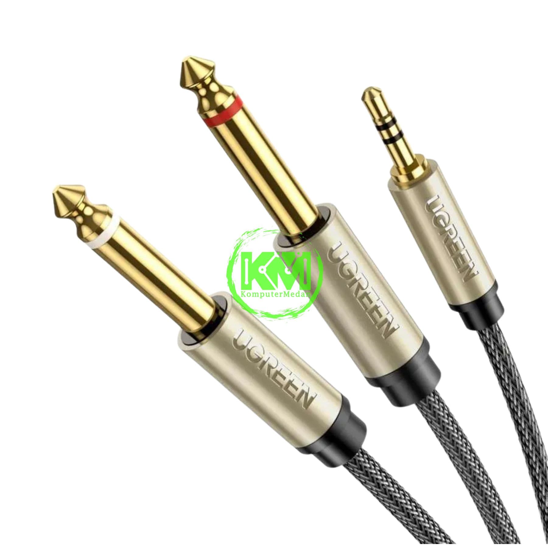 UGREEN CABLE AUDIO 3.5MM TO DUAL 6.35MM M/M 1M / 10613