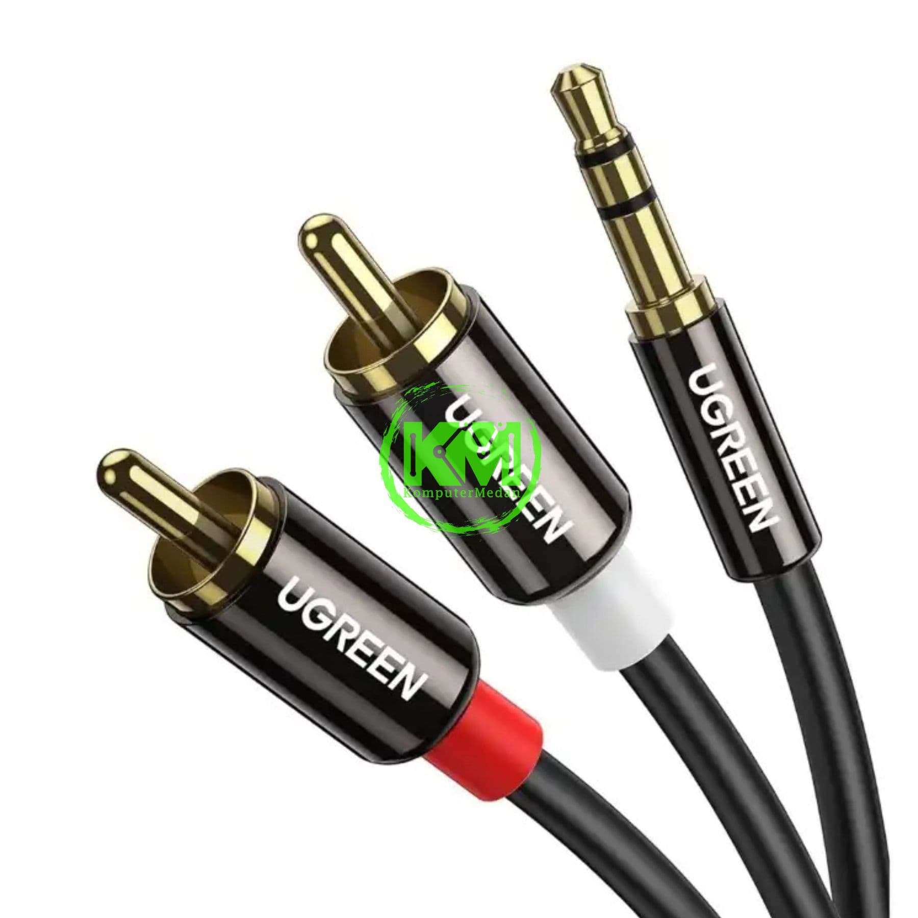 UGREEN CABLE 3.5M PLUG TO 2RCA MALE 3M BLACK / 10590