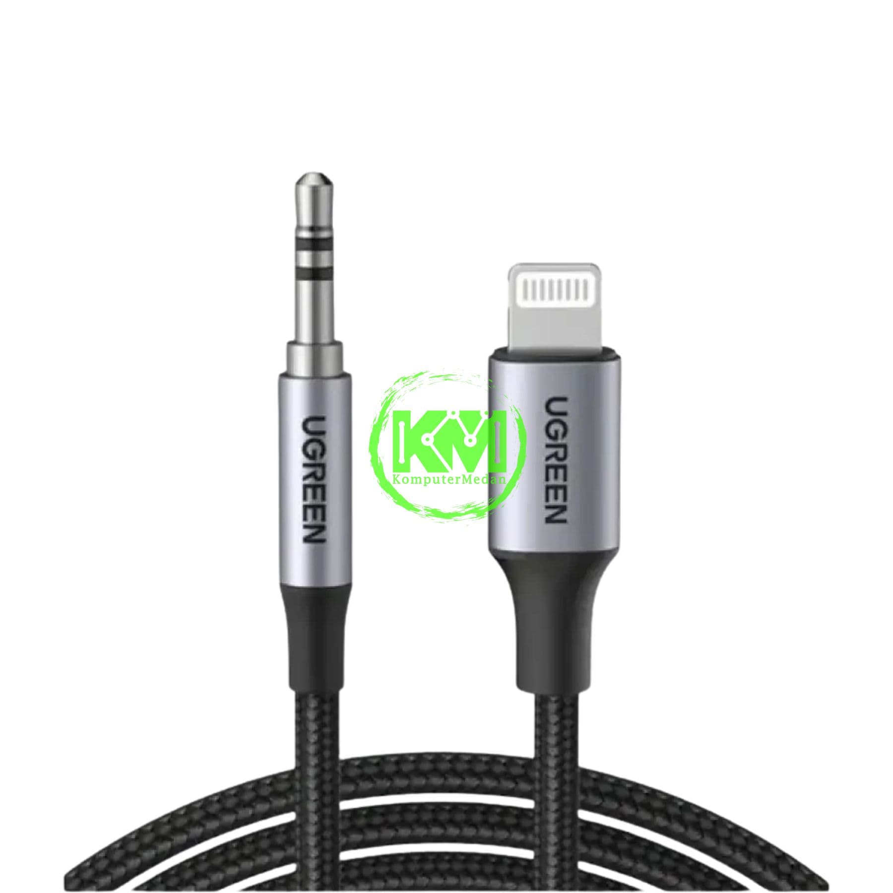 UGREEN CABLE AUX LIGHTNING TO 3.5MM 1M BLACK - PN 70509
