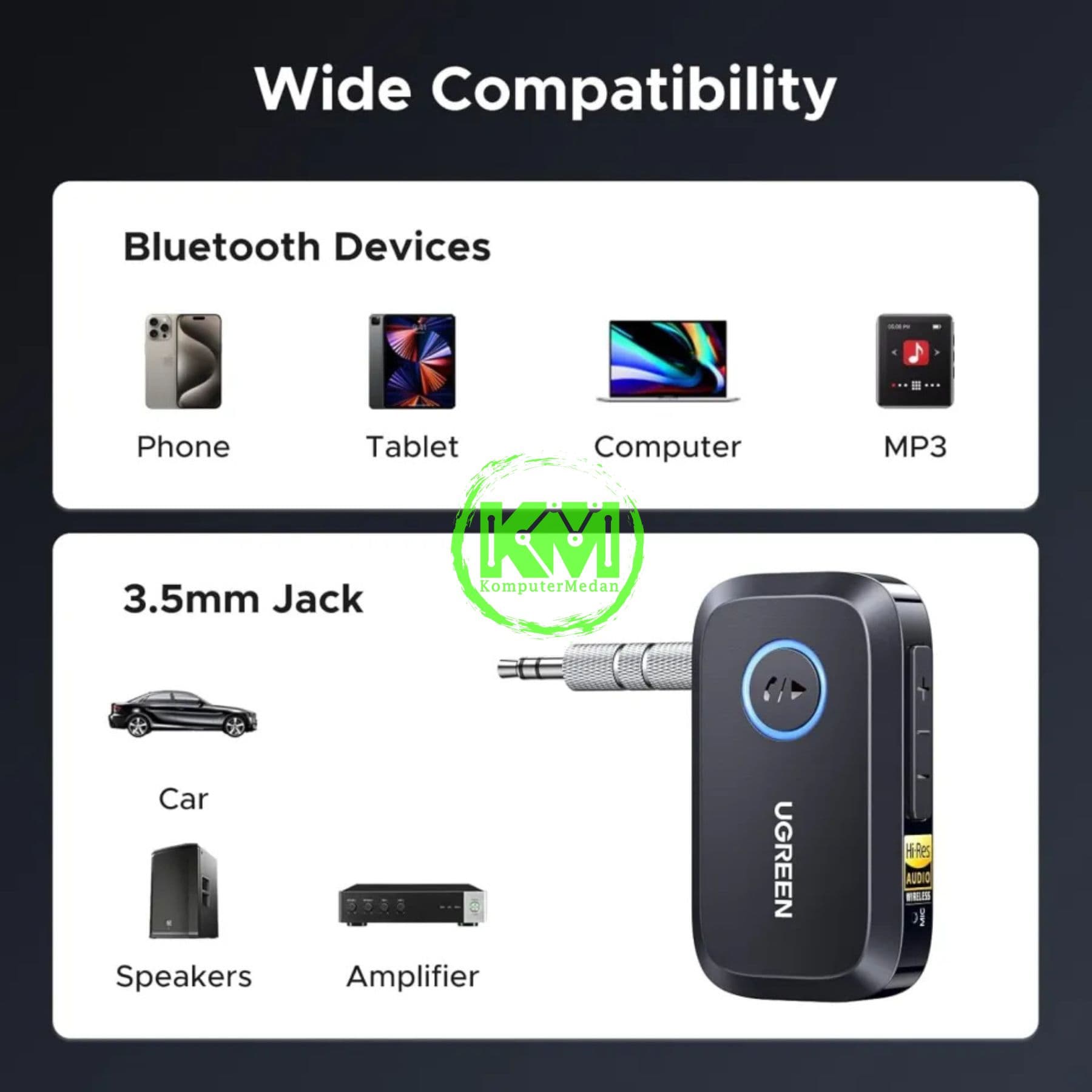 UGREEN CAR BLUETOOTH 6.0 HIRES AUDIO RECEIVER / 55546 - Image 4