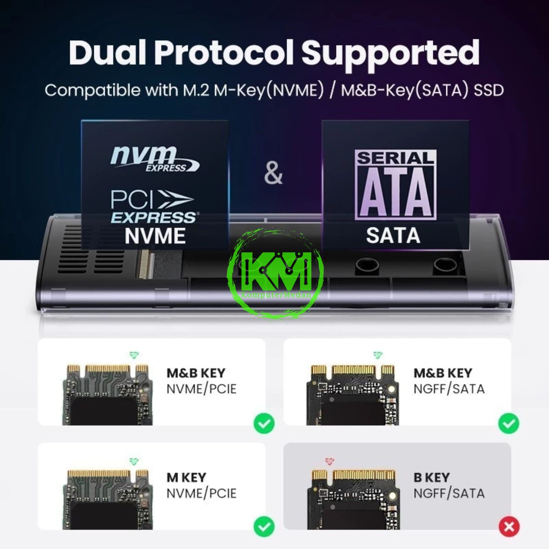UGREEN M.2 ENCLOSURE 10GBPS NVME/SATA / 90264 - Image 6