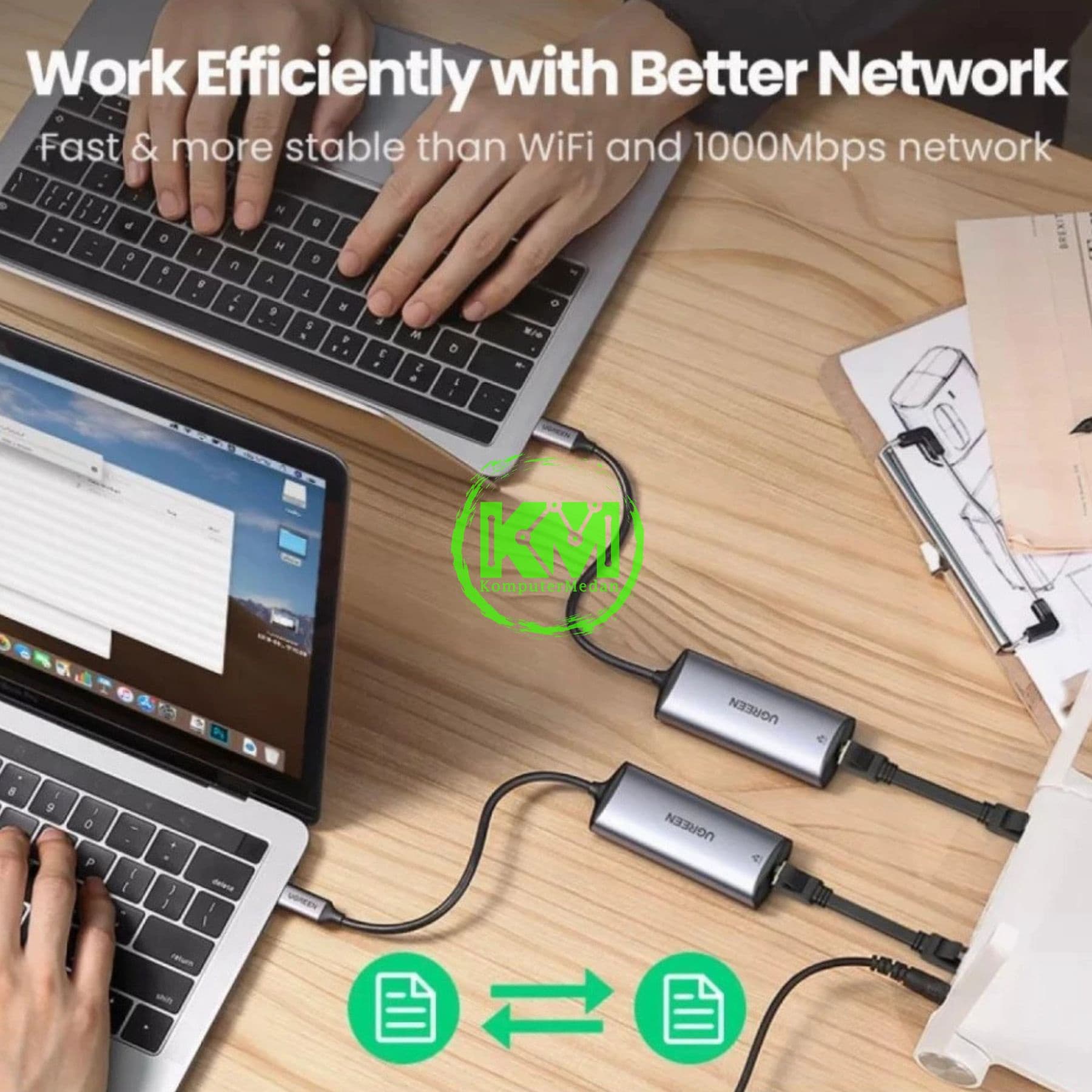 UGREEN ADAPTER C TO LAN RJ45 2.5G SPACE GREY - PN 70446 - Image 2