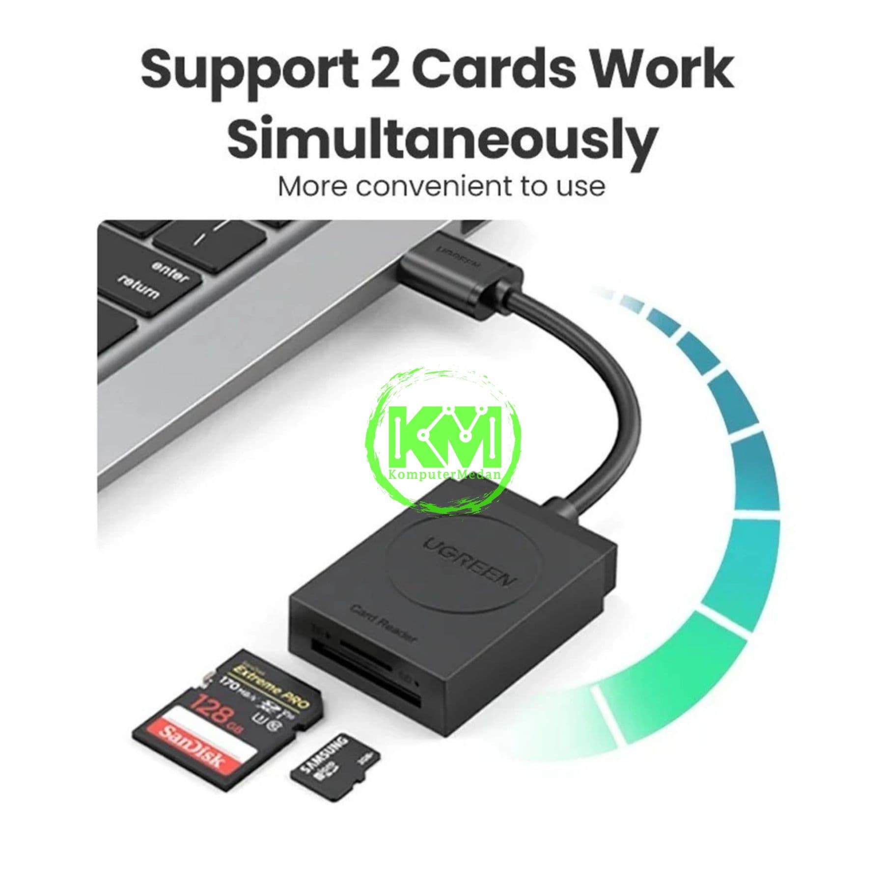 UGREEN CARD READER USB 3.0 TF + SD - PN 20250 - Image 2