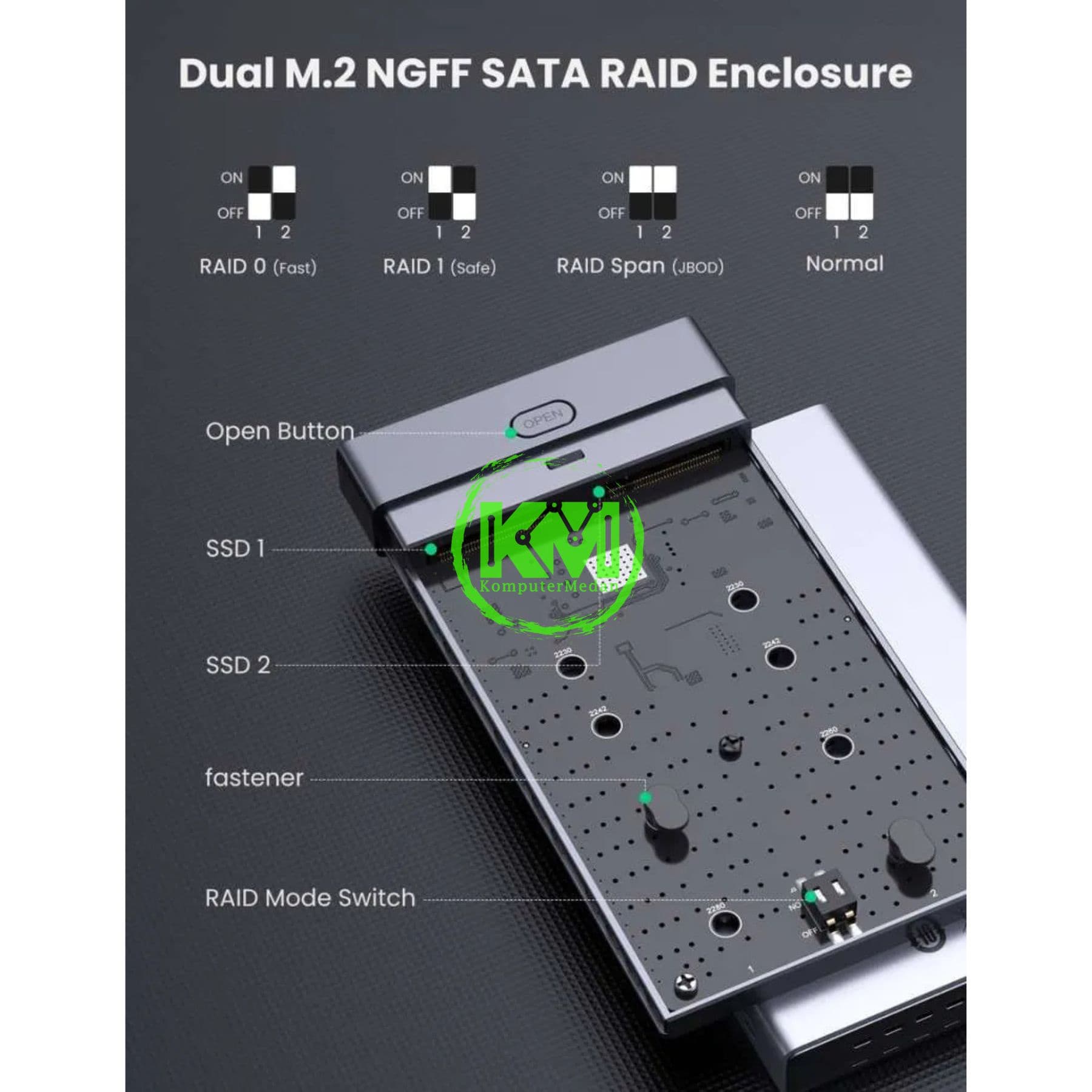UGREEN RAID ENCLOSURE M.2 SATA B-KEY / 70534 - Image 5