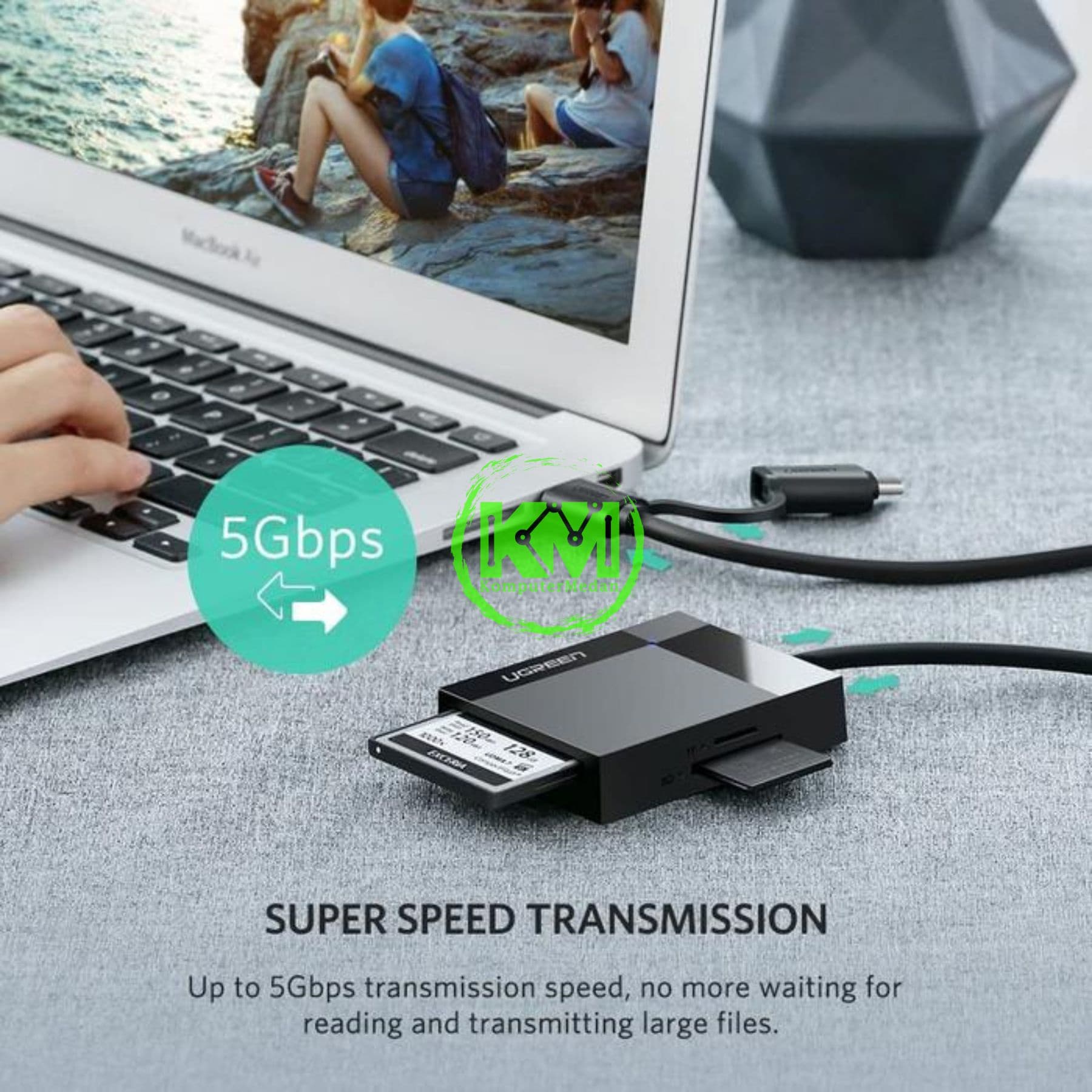 UGREEN CARD READER USB 3.1 (0.5M) GREY - PN 40755 - Image 2