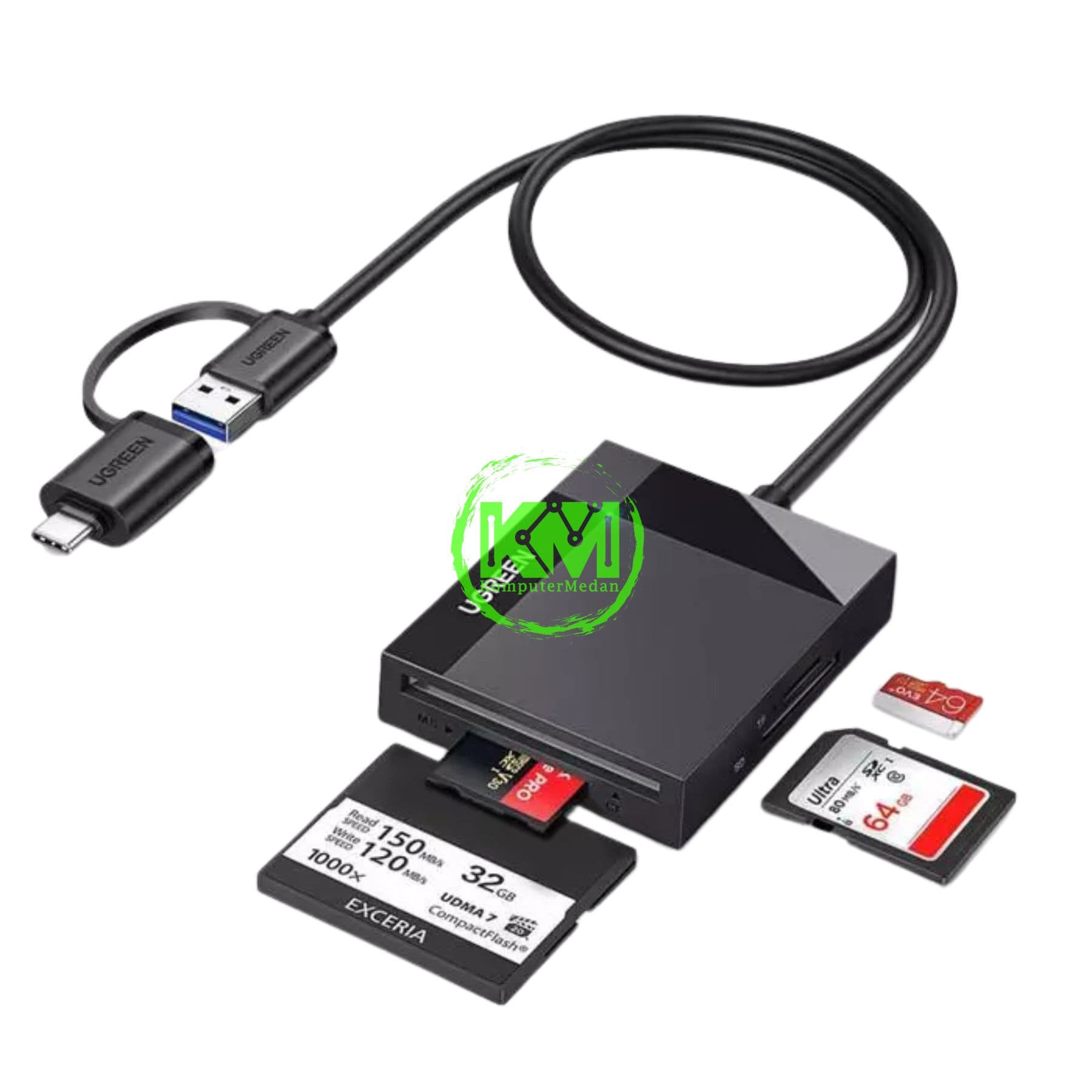 UGREEN CARD READER USB 3.1 (0.5M) GREY - PN 40755 - Image 1