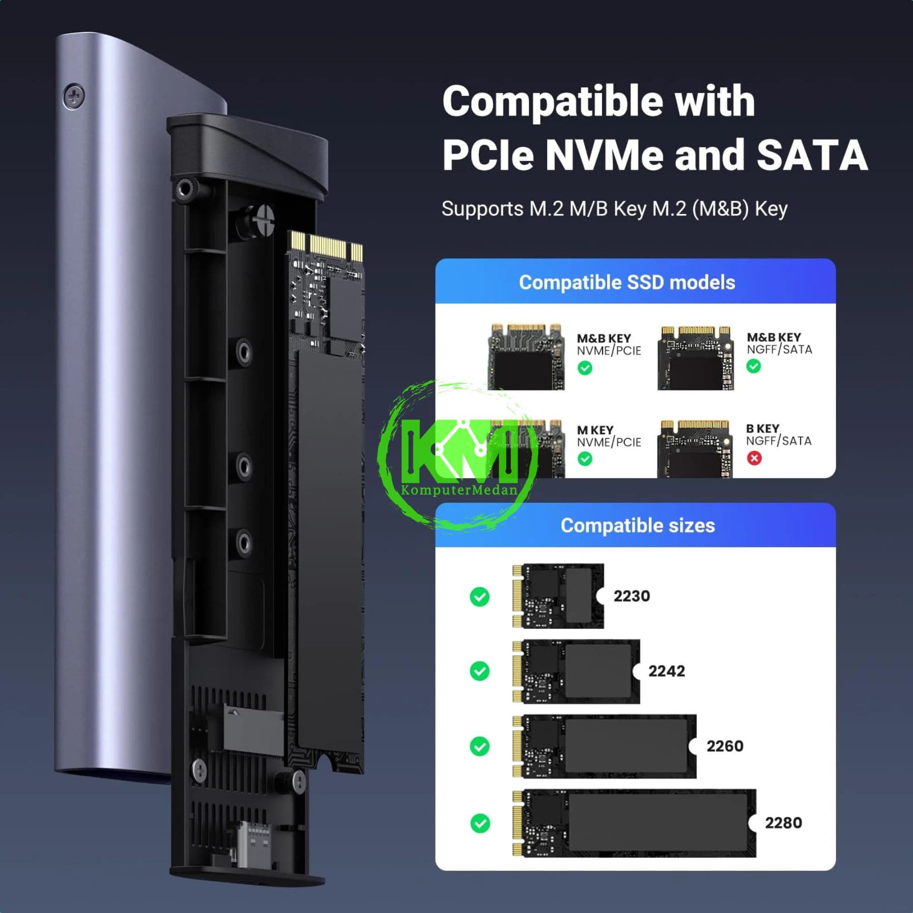 UGREEN M.2 ENCLOSURE 10GBPS NVME/SATA / 90264 - Image 5