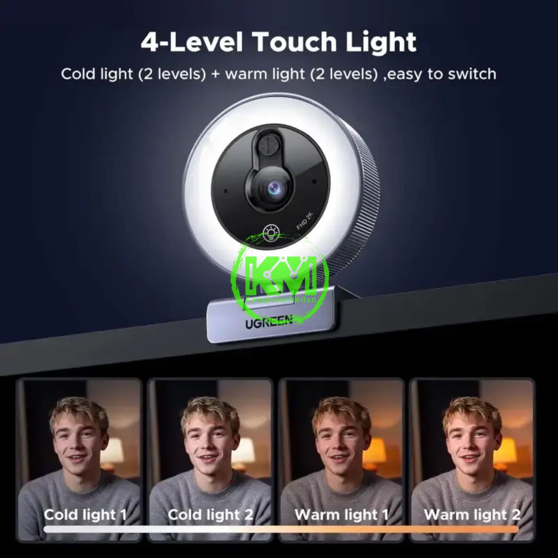 UGREEN WEBCAM 4-LEVEL RING LIGHT 2K / 65857 - Image 3