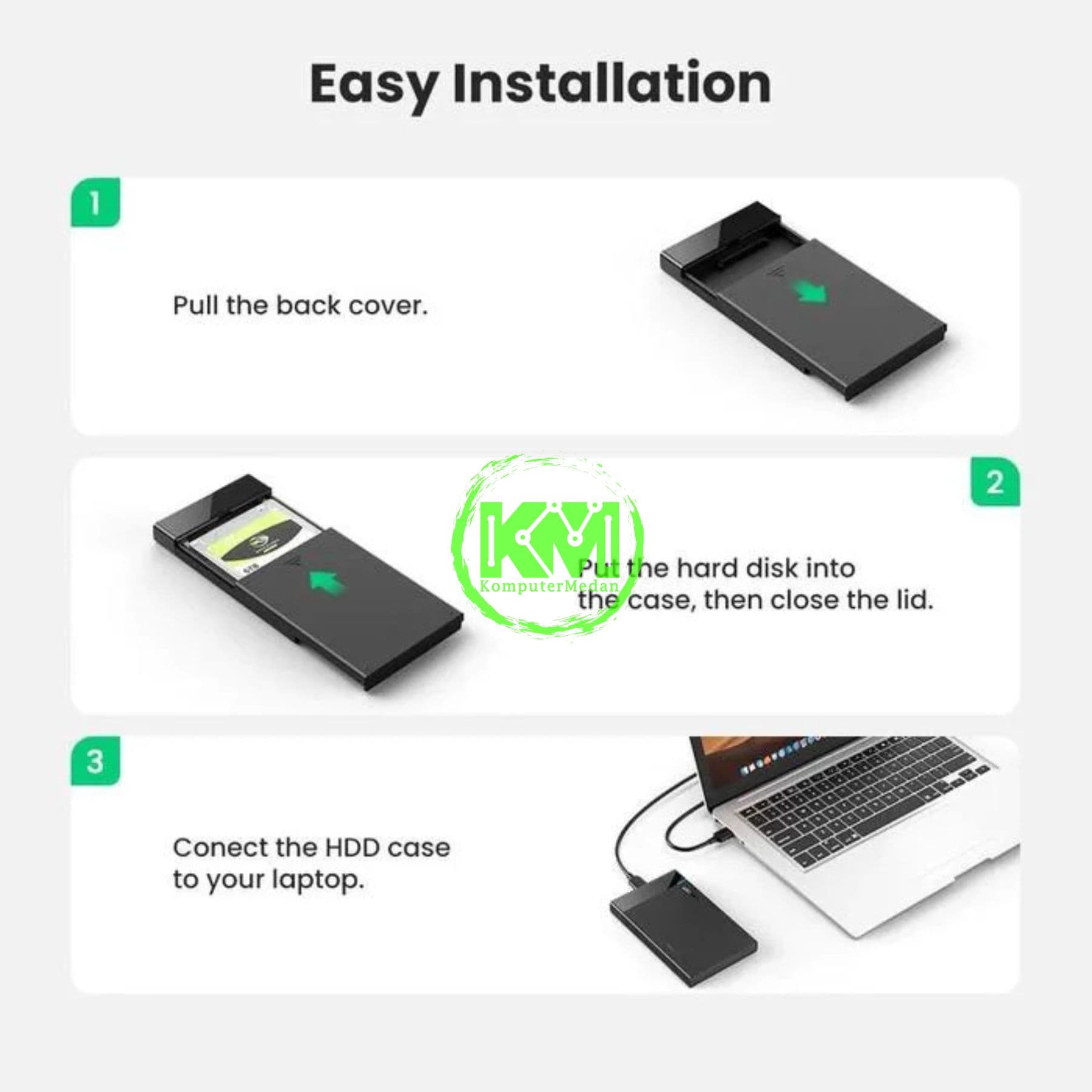 UGREEN ENCLOSURE USB-A TO 2.5" SATA ENCLOSURE (USB 3.0) - US221 PN 30848 - Image 2