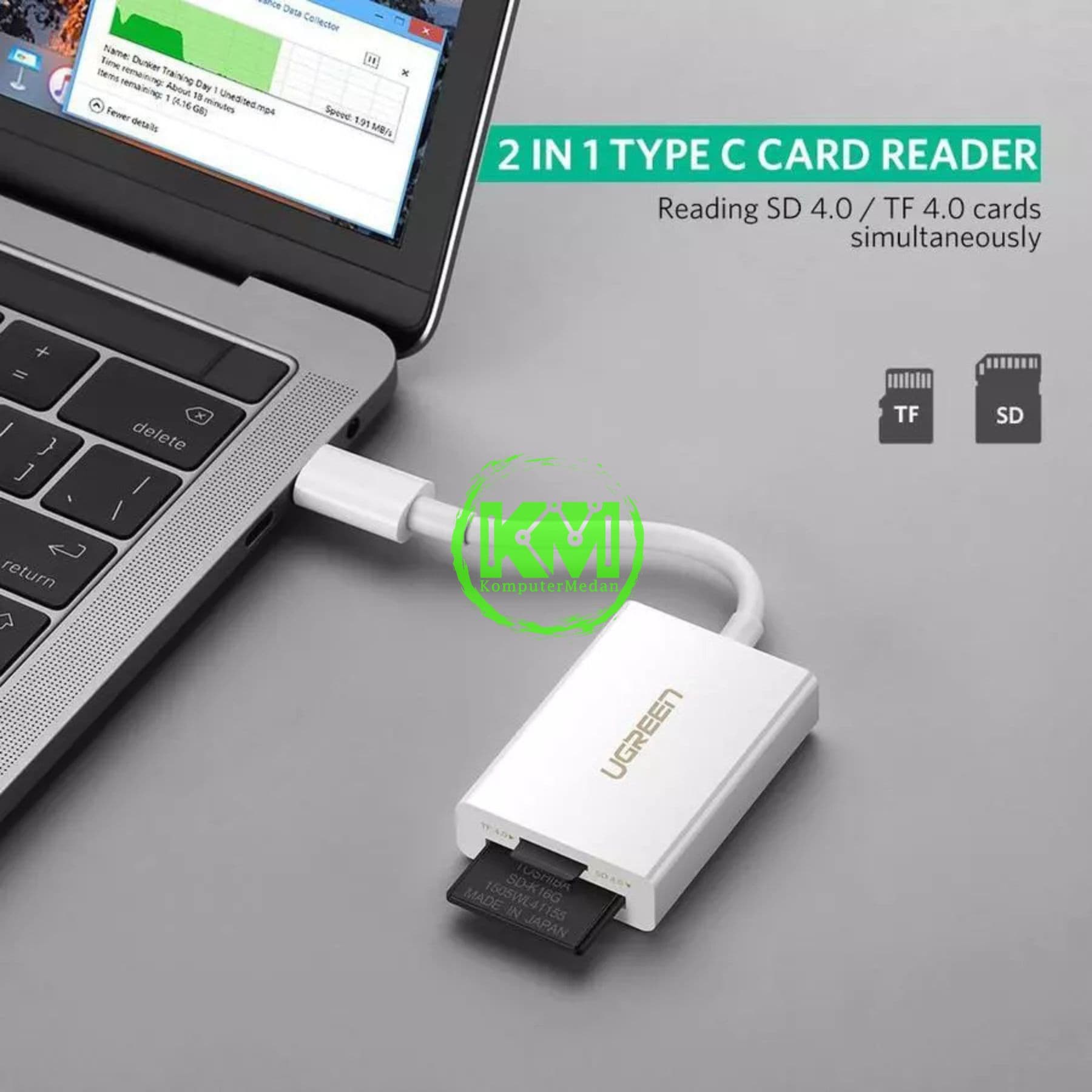UGREEN CARD READER TYPE C TO TF / SD CARD - PN 40864 - Image 2