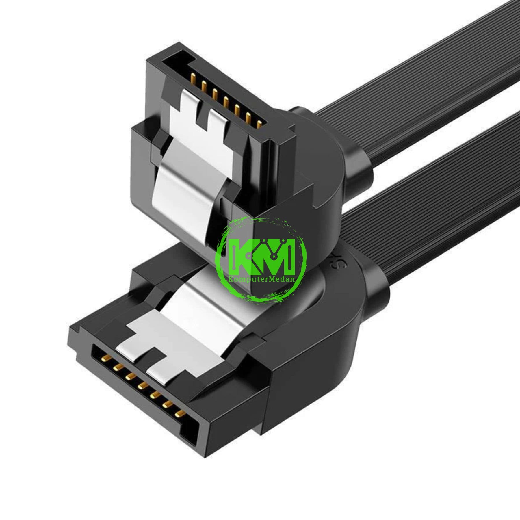 UGREEN FLAT ANGLED CABLE SATA-3 50CM BLACK / 30797 - Image 2