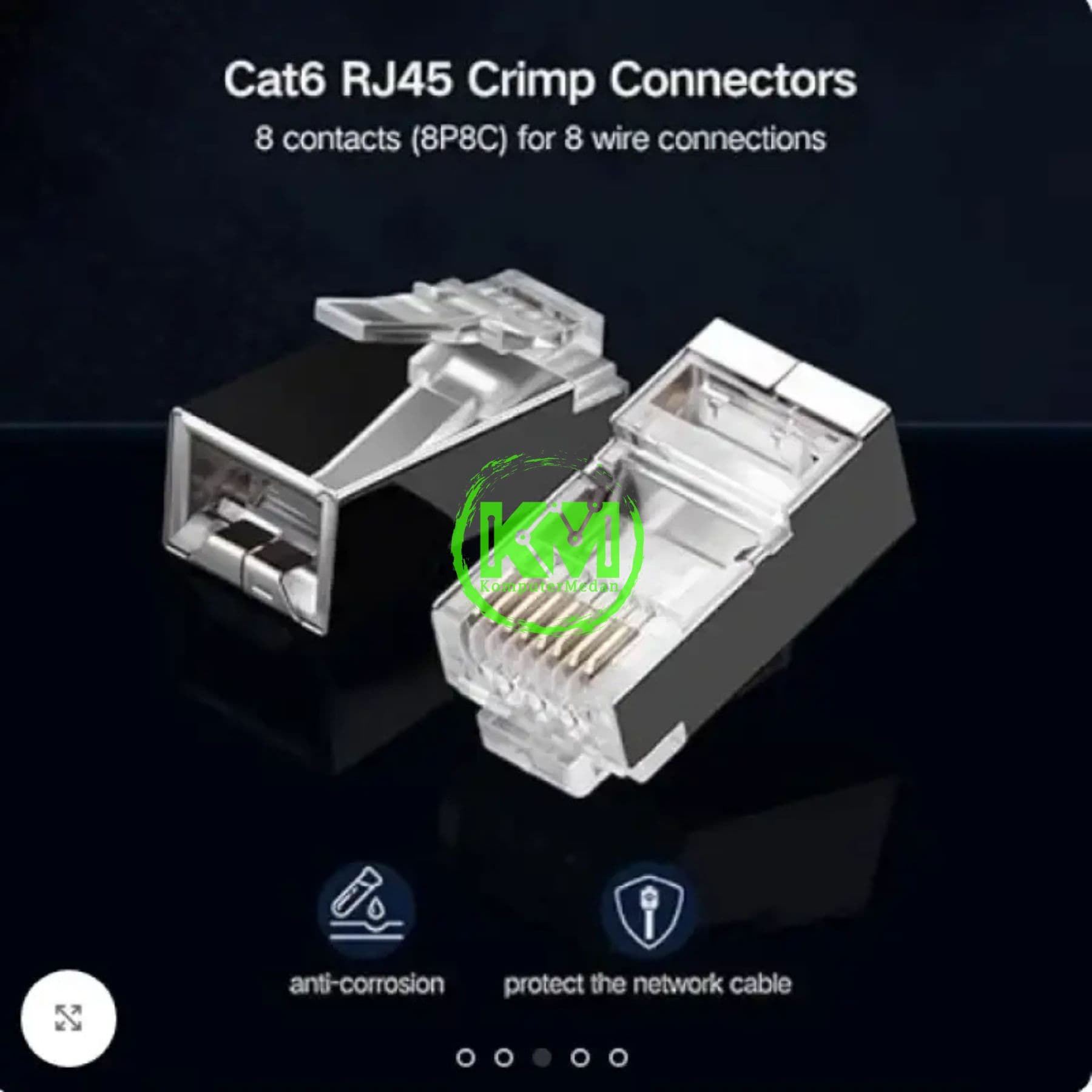 UGREEN RJ45 MODULAR PLUG CAT6 SHIELDED CRYSTAL (50 PCS) / 50247 - Image 4