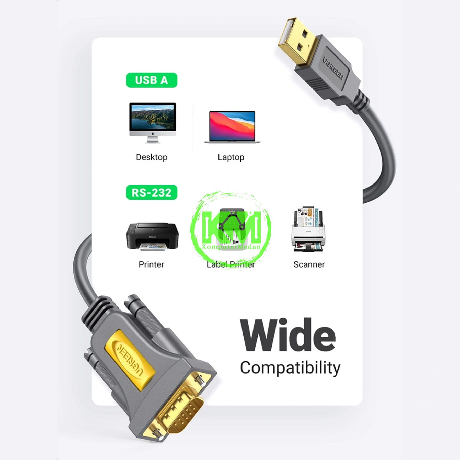 UGREEN CABLE USB TO DB9 RS-232 MALE 1.5M / 20211 - Image 5
