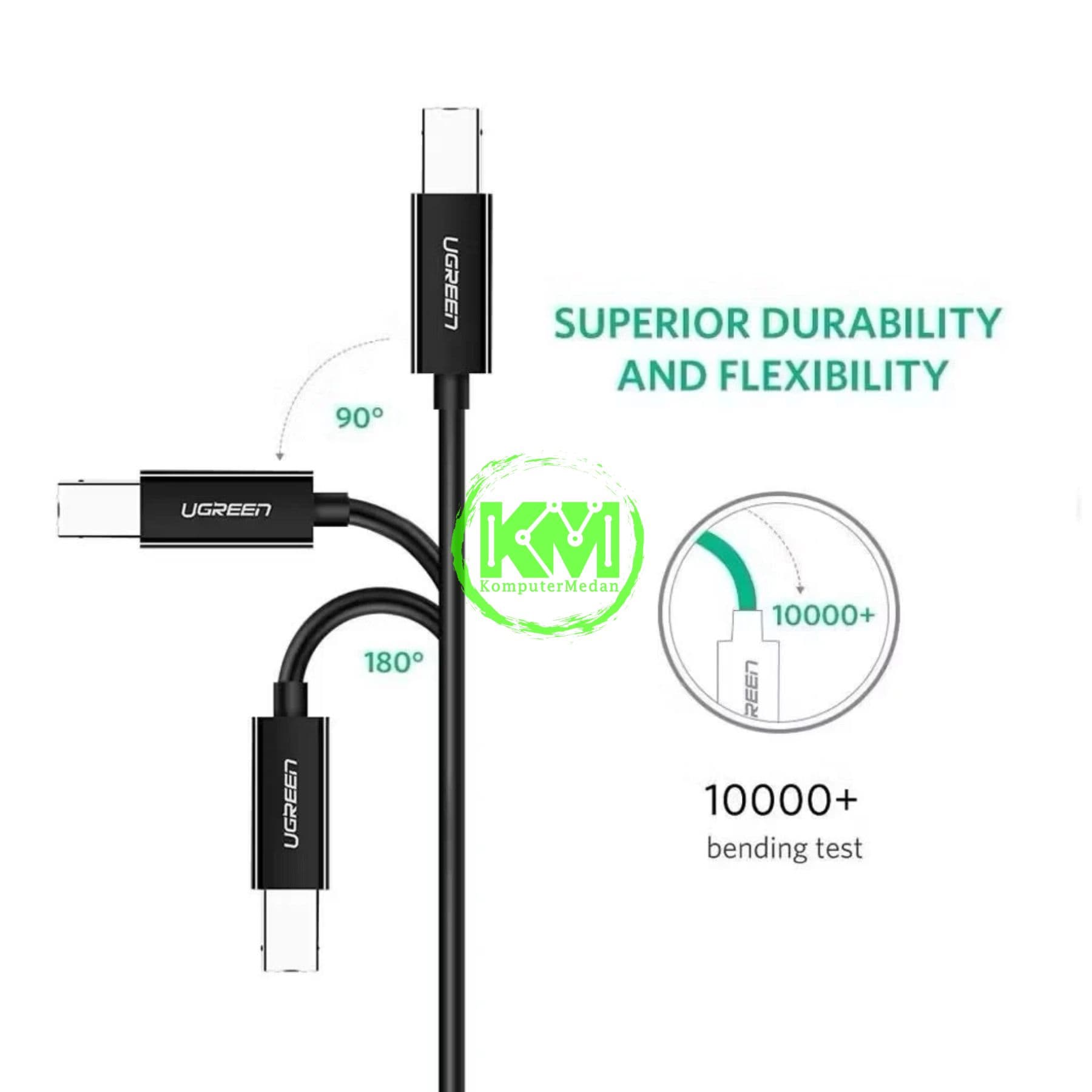 UGREEN PRINTER CABLE C TO USB-B 2.0 2M BLACK / 50446 - Image 3