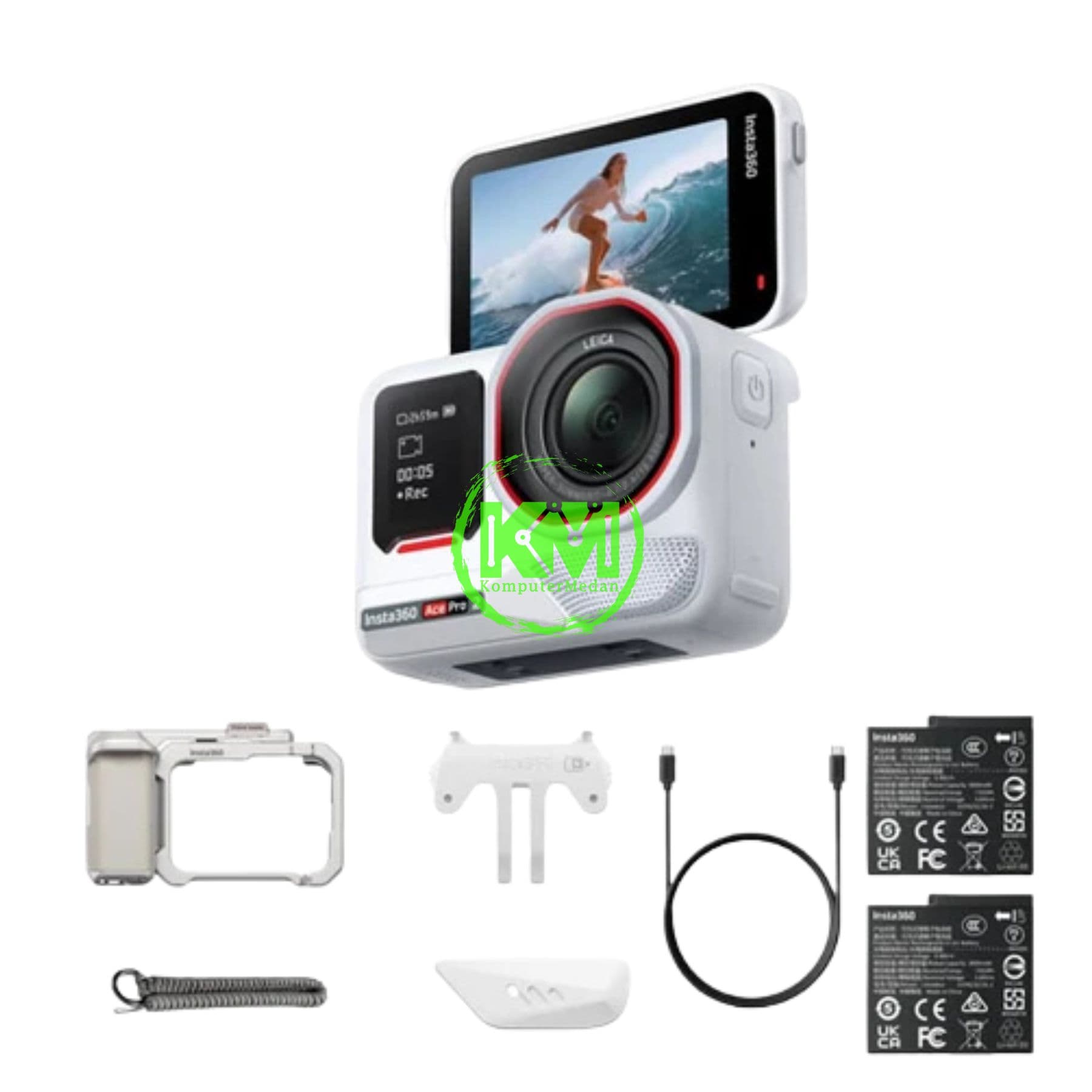 INSTA 360 ACE PRO 2 DUAL BATTERY (ARCTIC WHITE) XPLORER BUNDLE (MOONLIGHT SILVER) - Image 3