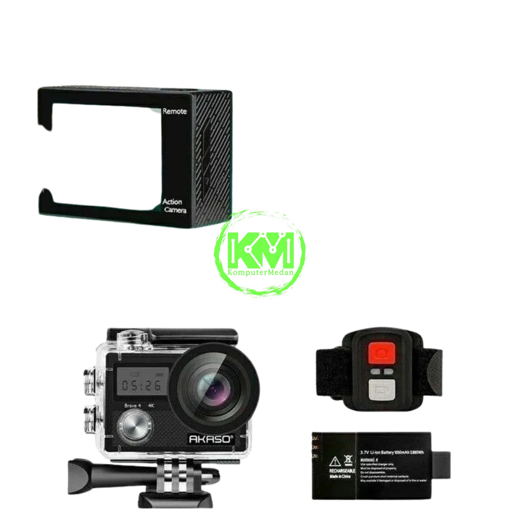 AKASO ACTION CAMERA BRAVE 4 WITH MIC AND LEXAR SUNEAST MICROSDXC ORANGE SERIES - 64 GB - Image 3
