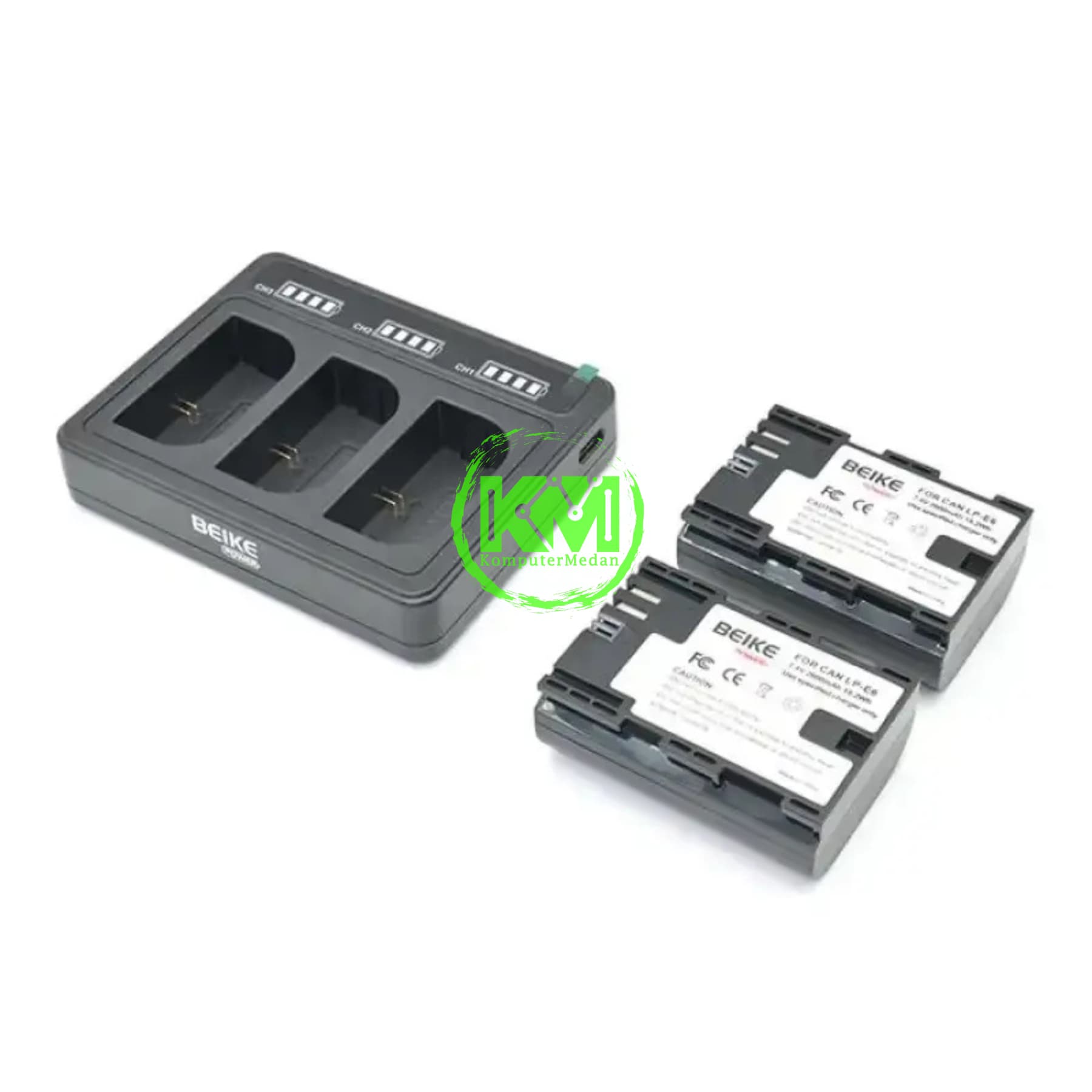 BEIKE POWER BATTERY LP-E6 2600MAH - 2 BATTERY+1 CHARGER - Image 3