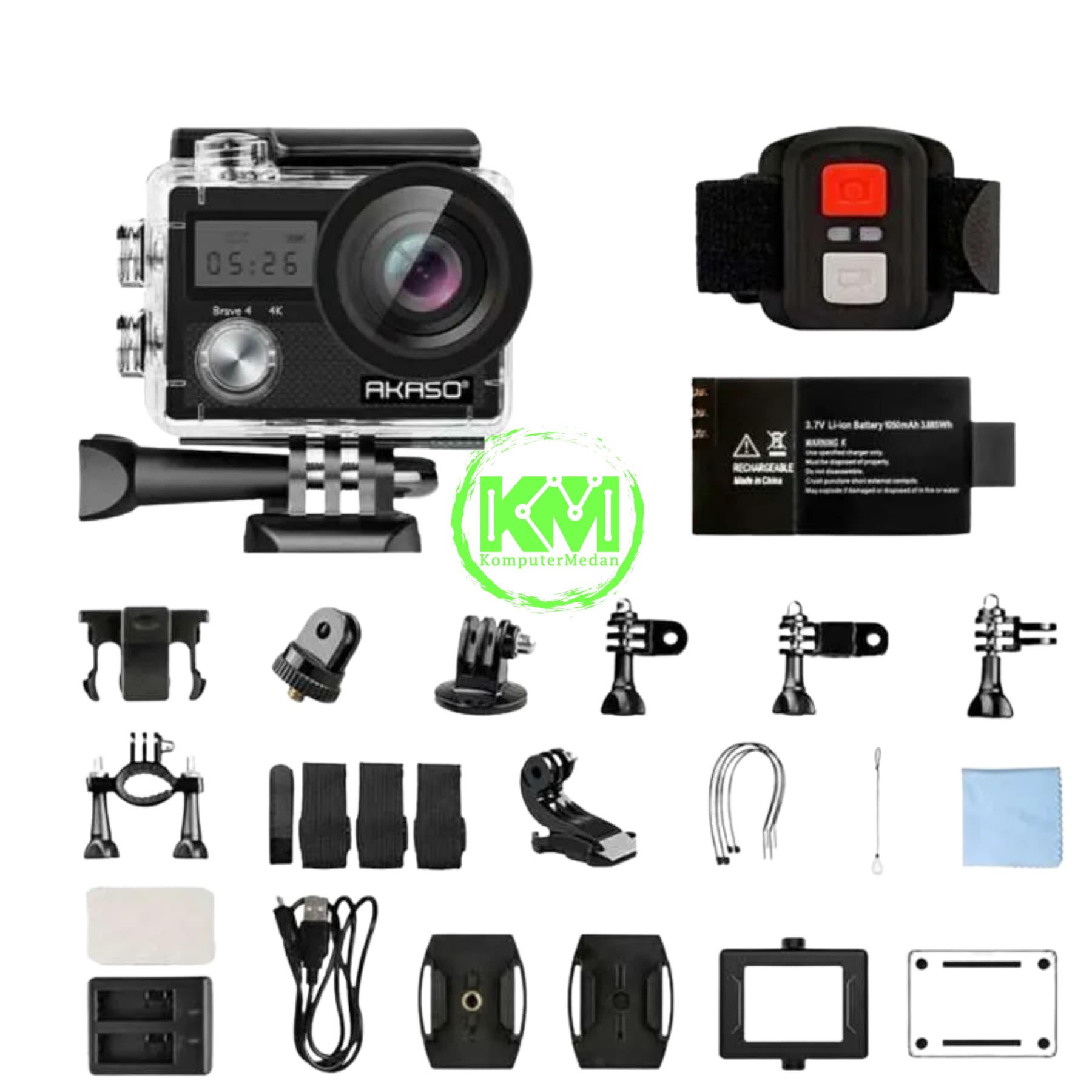 AKASO ACTION CAMERA BRAVE 4 WITH MIC AND LEXAR SUNEAST MICROSDXC ORANGE SERIES - 64 GB - Image 2