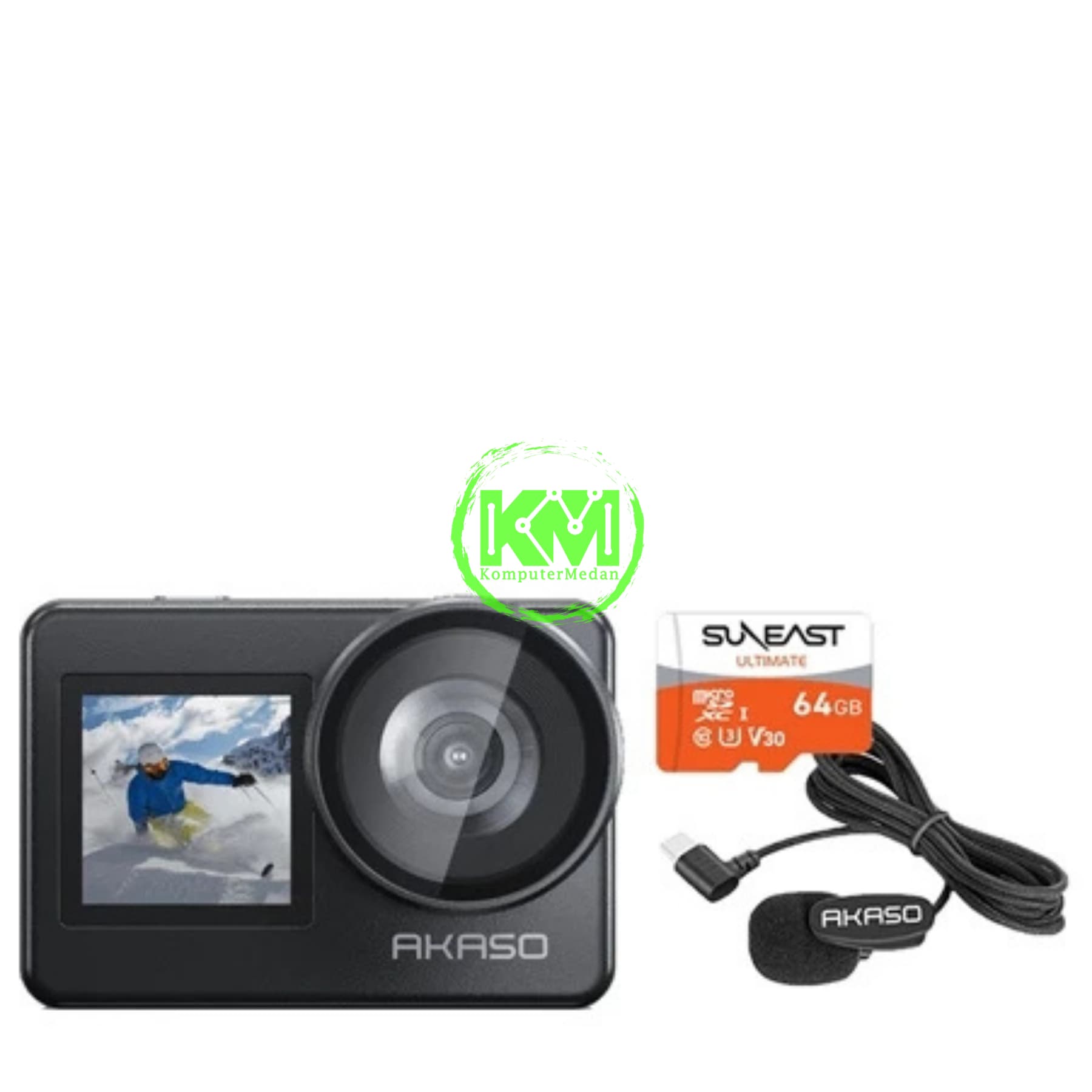 AKASO SET BRAVE 7 WITH MIC AND LEXAR / SUNEAST MICROSDXC ORANGE SERIES - 64 GB - Image 4
