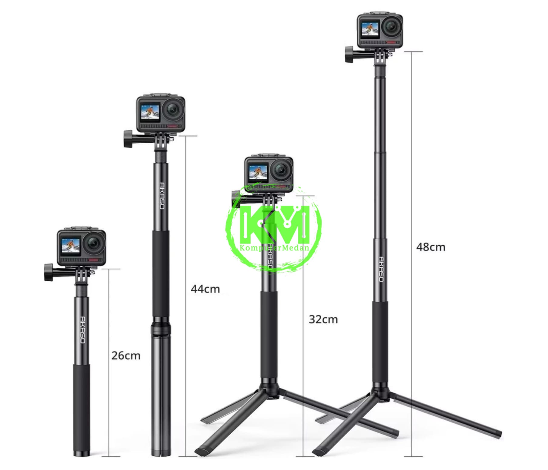AKASO SELFIE STICK 120CM + 19CM TRIPOD - Image 5