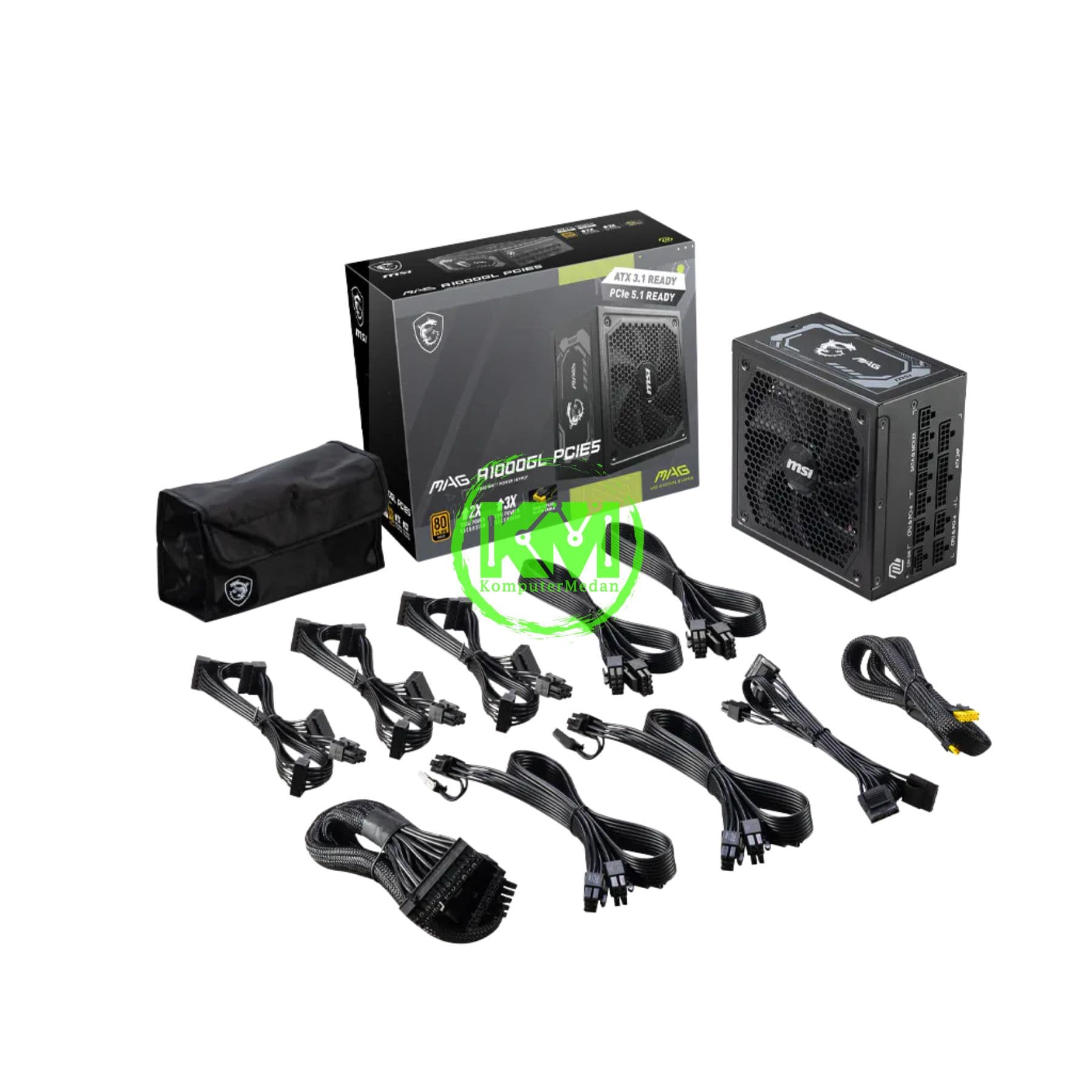 MSI MAG A1000GL 1000W 80+ GOLD FULL MODULAR POWER SUPPLY - Image 5
