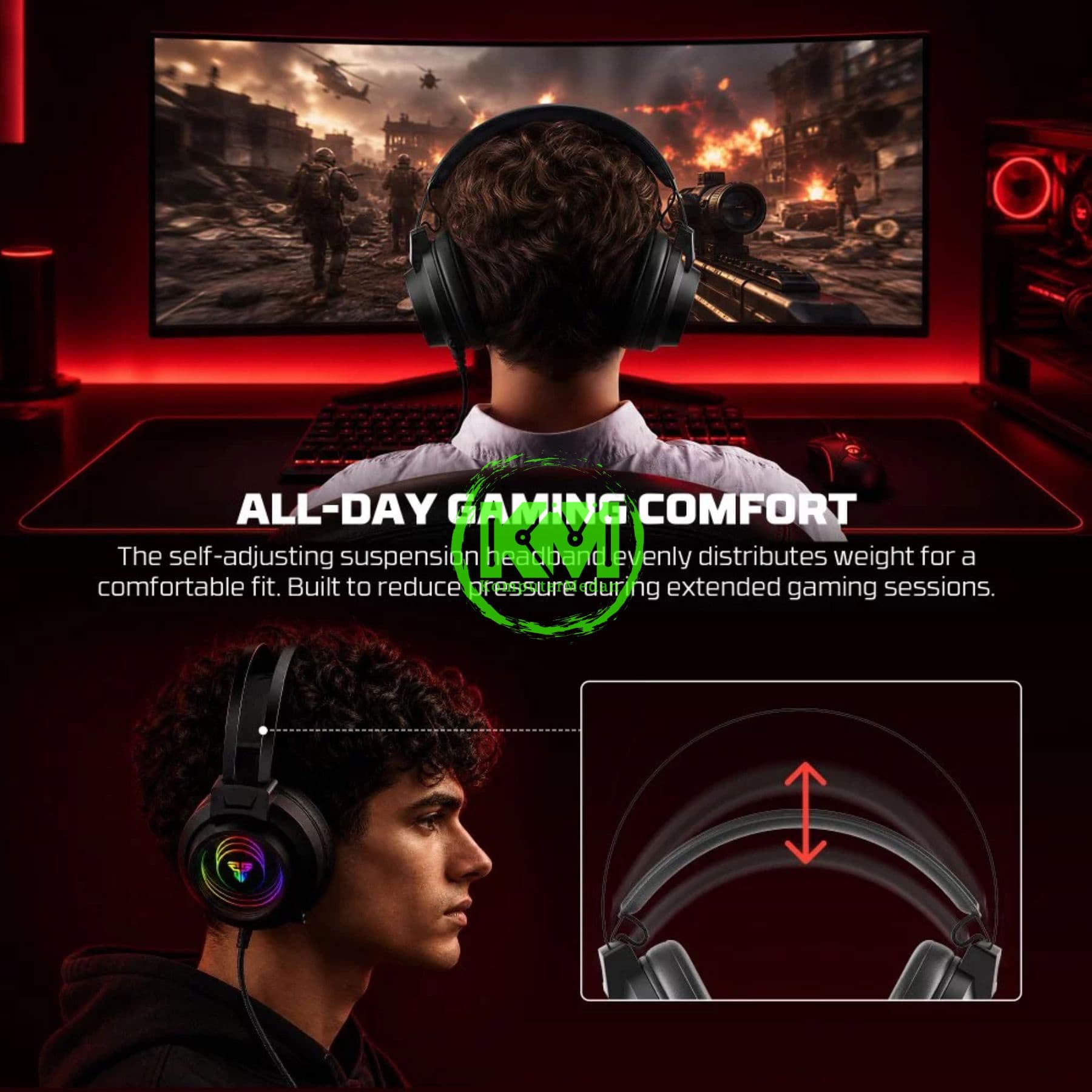 FANTECH LOOP 7.1 NEO HG32 GAMING HEADSET - BLACK - Image 7