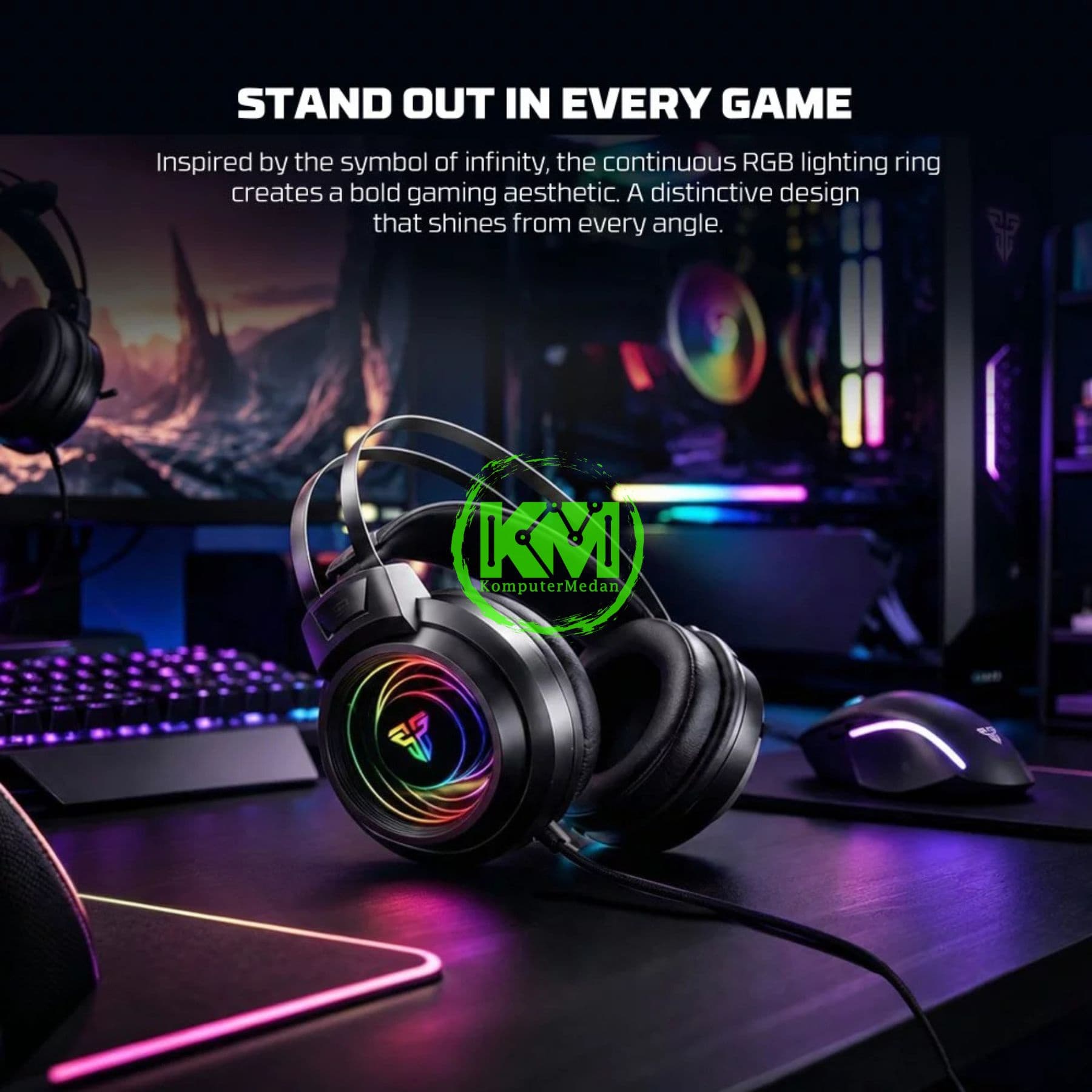FANTECH LOOP 7.1 NEO HG32 GAMING HEADSET - BLACK - Image 3
