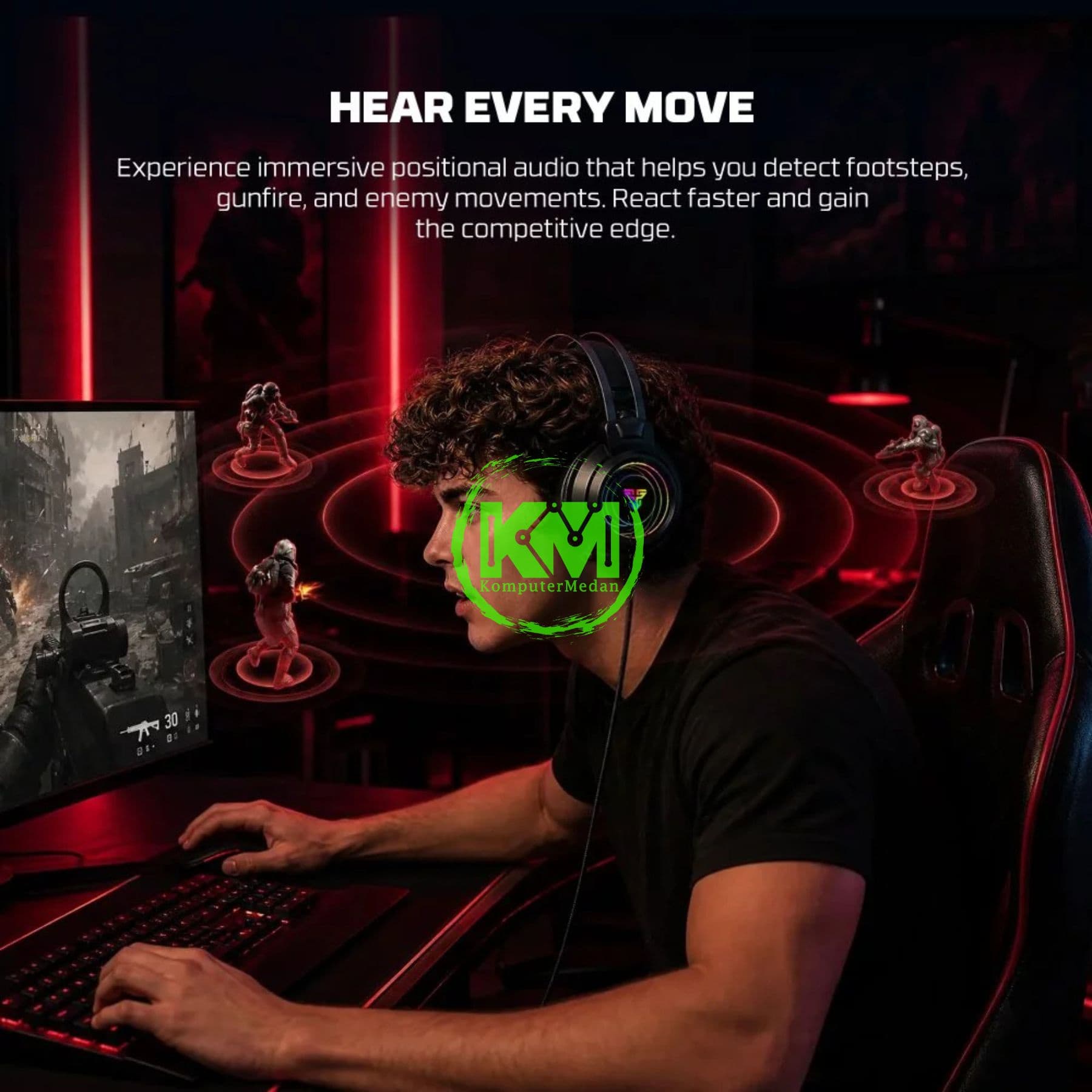 FANTECH LOOP 7.1 NEO HG32 GAMING HEADSET - BLACK - Image 4