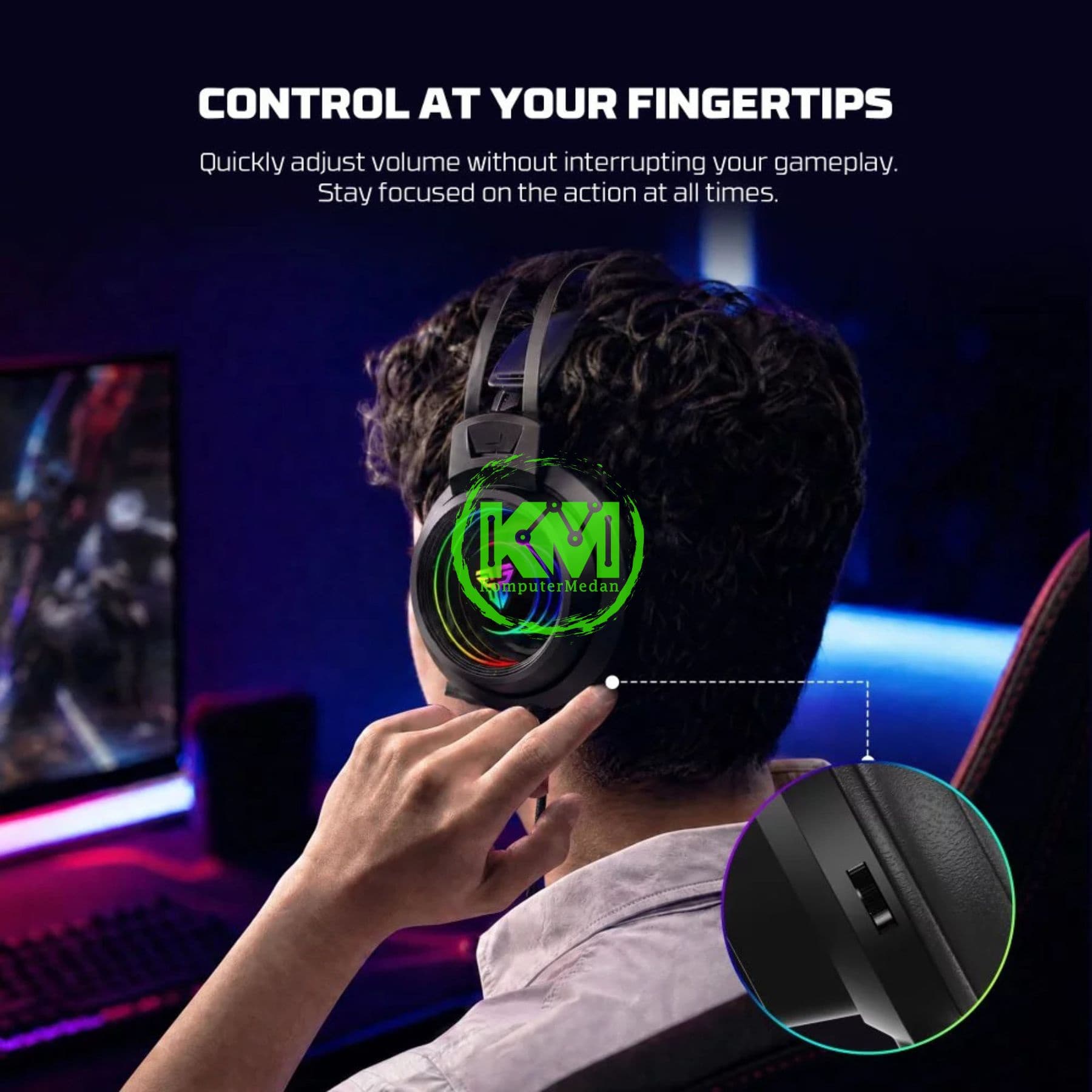 FANTECH LOOP 7.1 NEO HG32 GAMING HEADSET - BLACK - Image 5