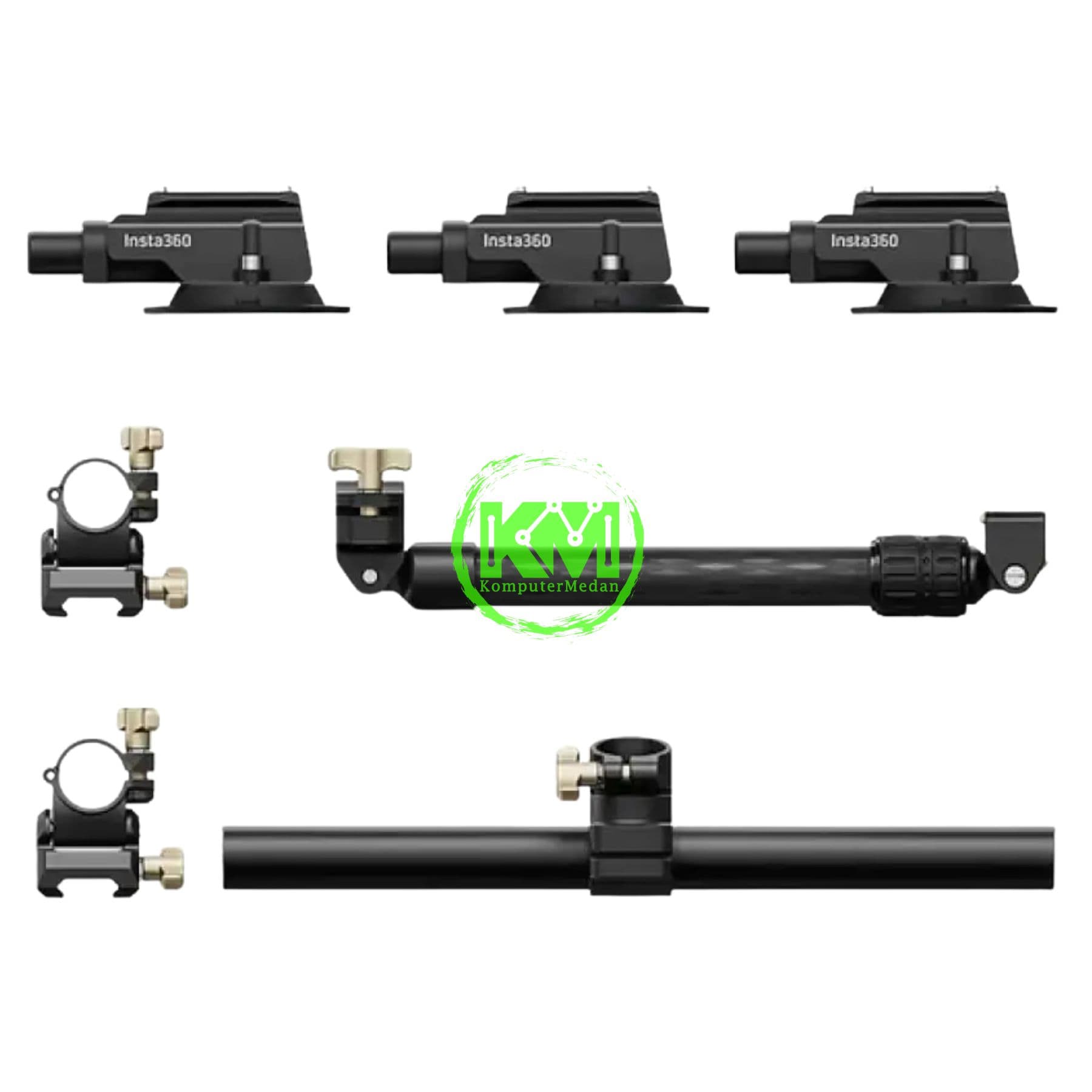 INSTA 360 TRIPLE SUCTION CUP CAR MOUNT WITH SELFIE STICK