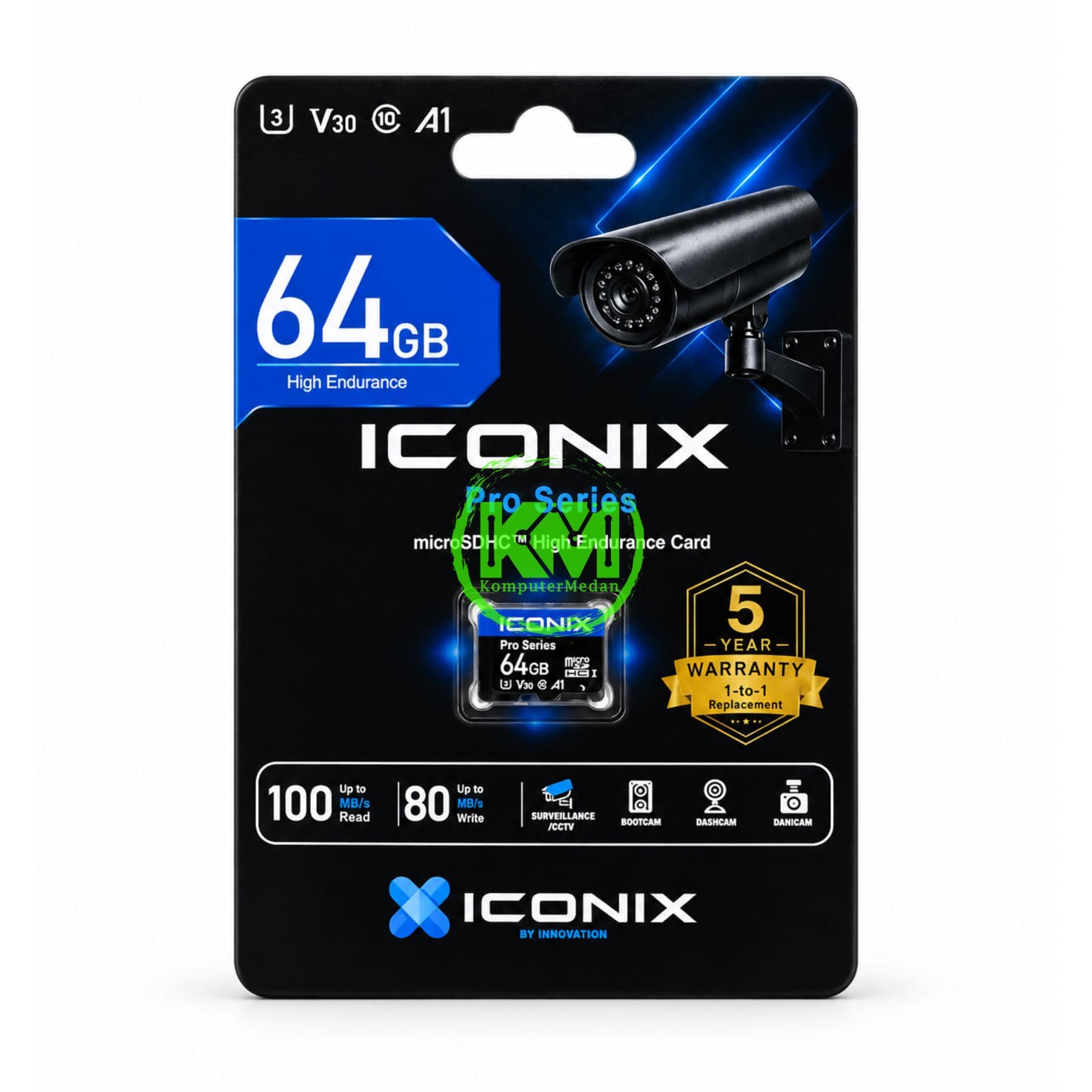 ICONIX MICROSD 64GB MICROSDXC 100/80 MBPS MEMORY CARD - NP - Image 1
