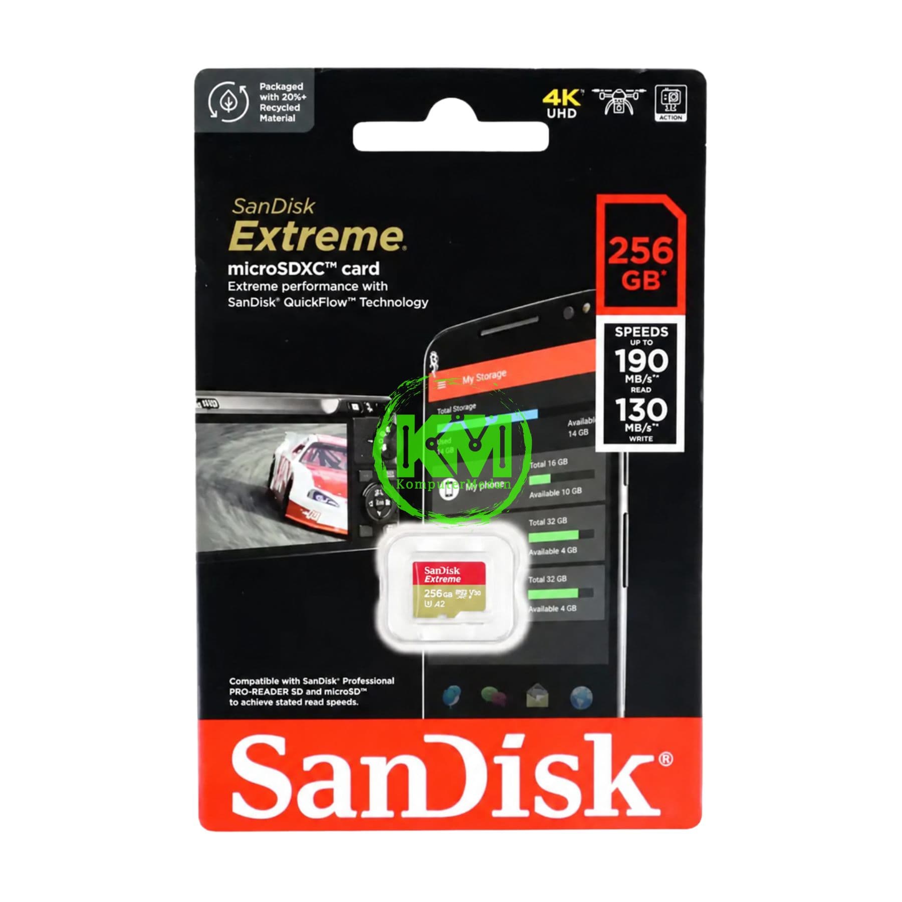 SANDISK MICROSD EXTREME 256GB 190 130MB MEMORY CARD - NP