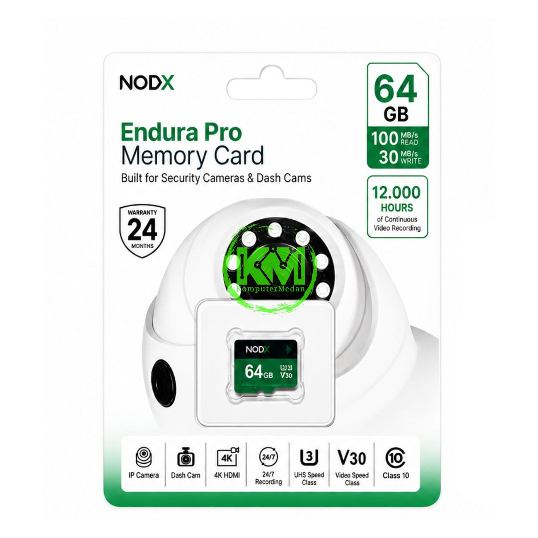 NODX MICROSD ENDURA PRO 64GB 100/30 MBPS MEMORY CARD - Image 1