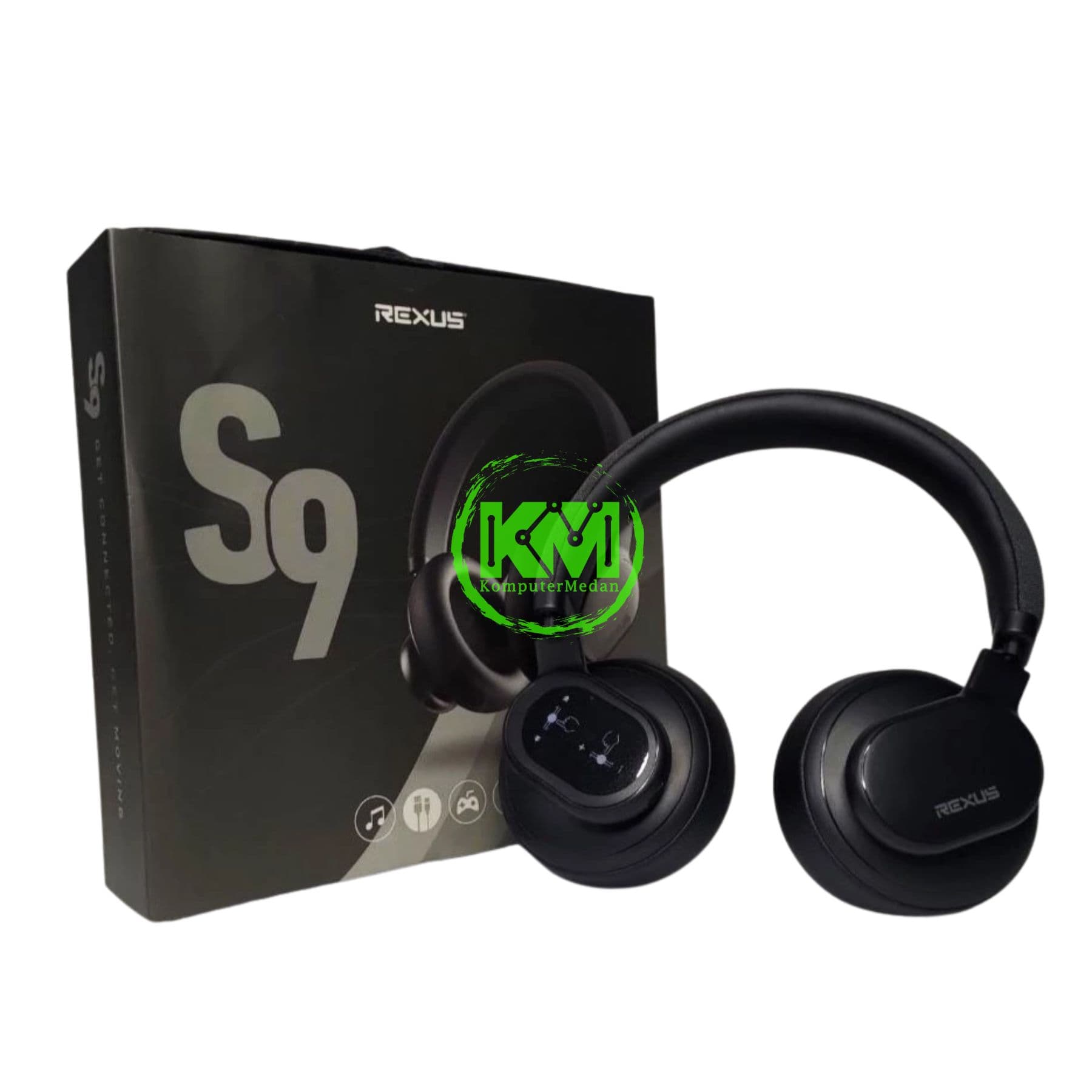 REXUS TOUCH S9 HEADSET BLUETOOTH - BLACK