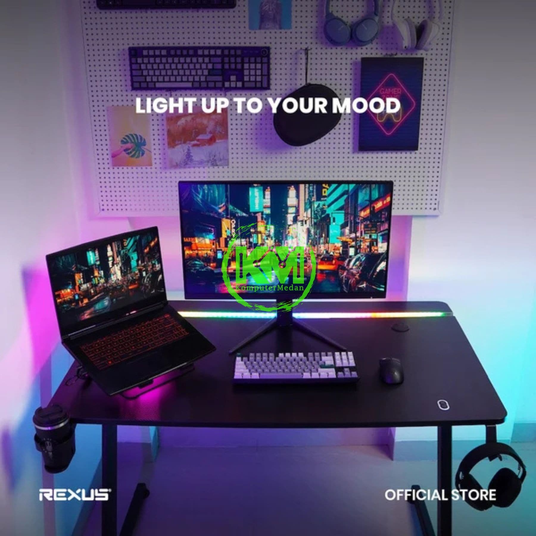 REXUS GALA V2 RXD-145 GAMING DESK - BLACK - Image 4