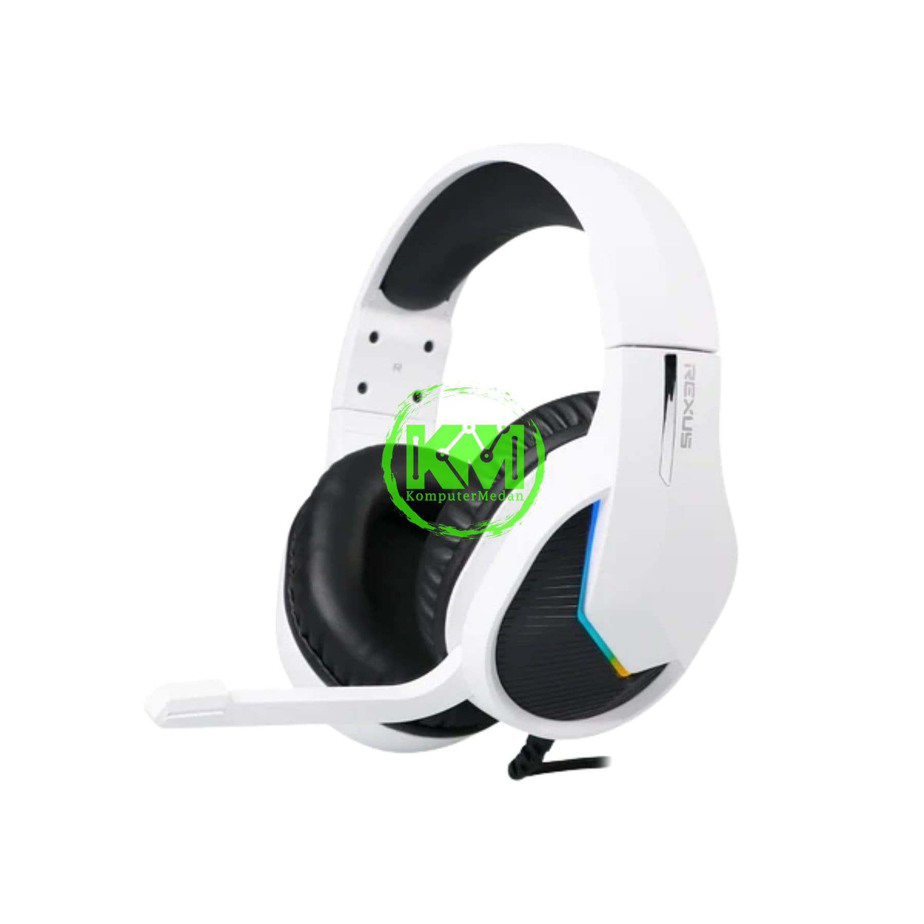 REXUS VONIX F80 RGB GAMING HEADSET - BLACK & WHITE - Image 4