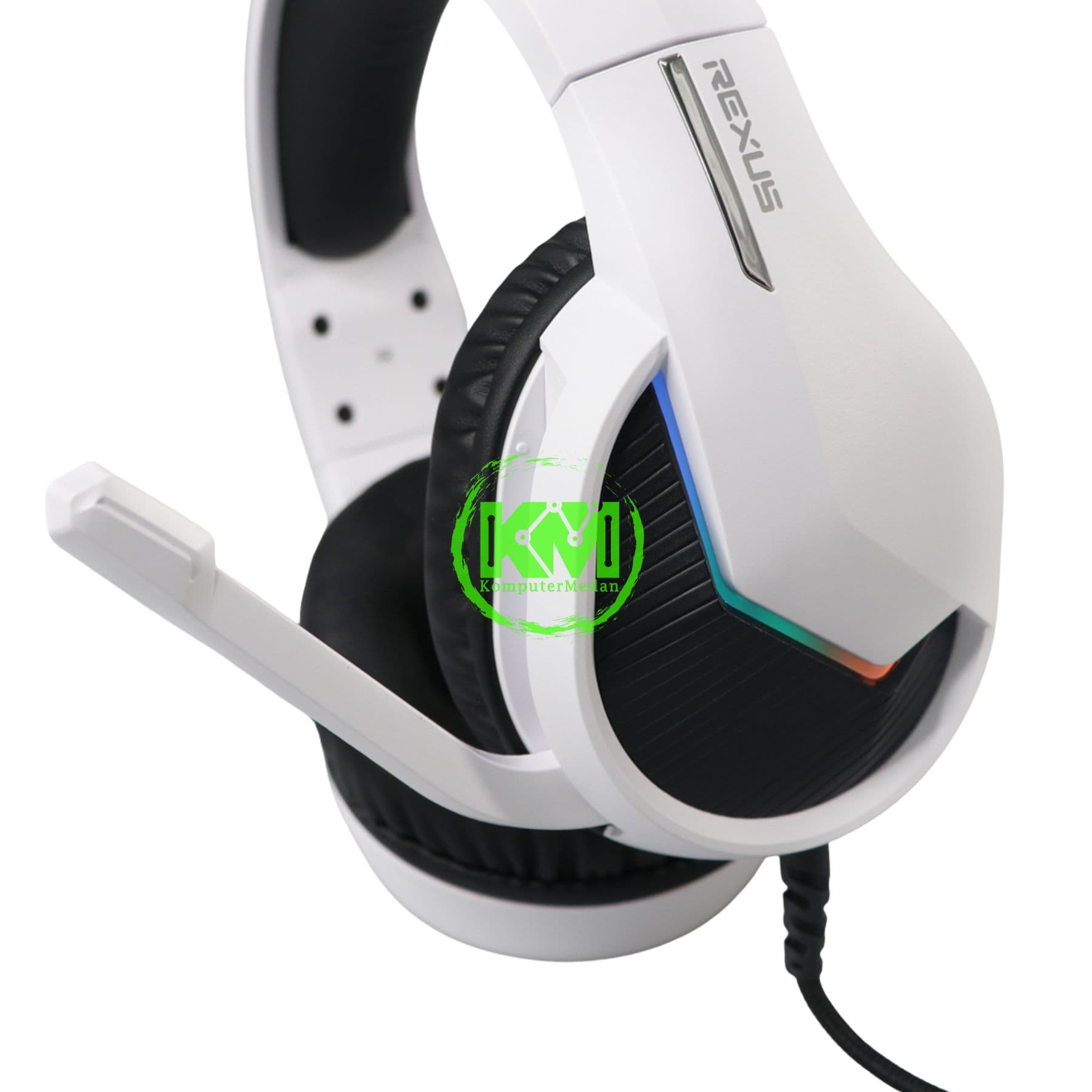 REXUS VONIX F80 RGB GAMING HEADSET - BLACK & WHITE - Image 5