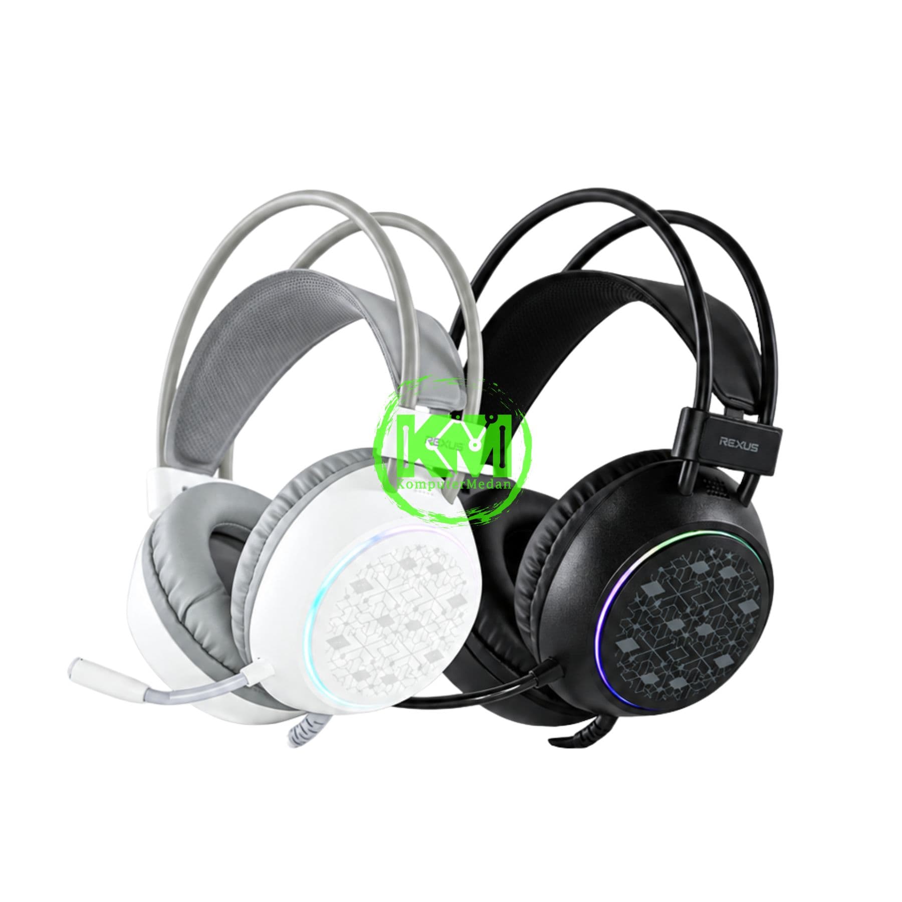 REXUS WIRED HF10 GAMING HEADSET - BLACK & WHITE
