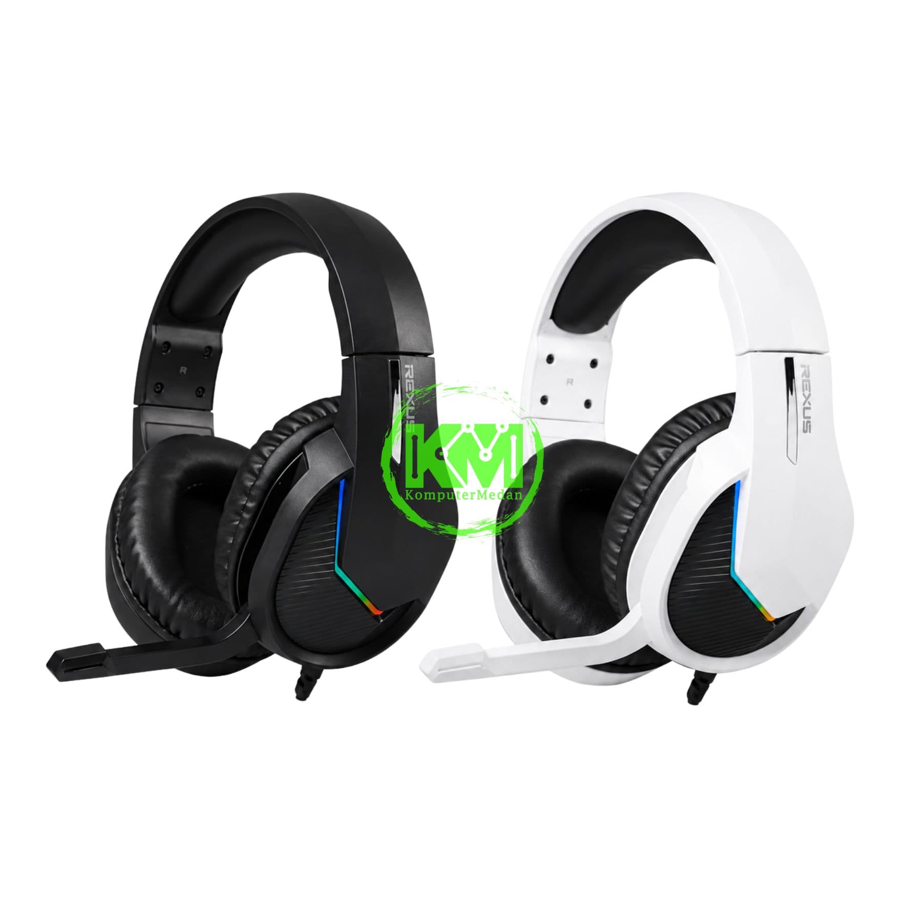 REXUS VONIX F80 RGB GAMING HEADSET - BLACK & WHITE