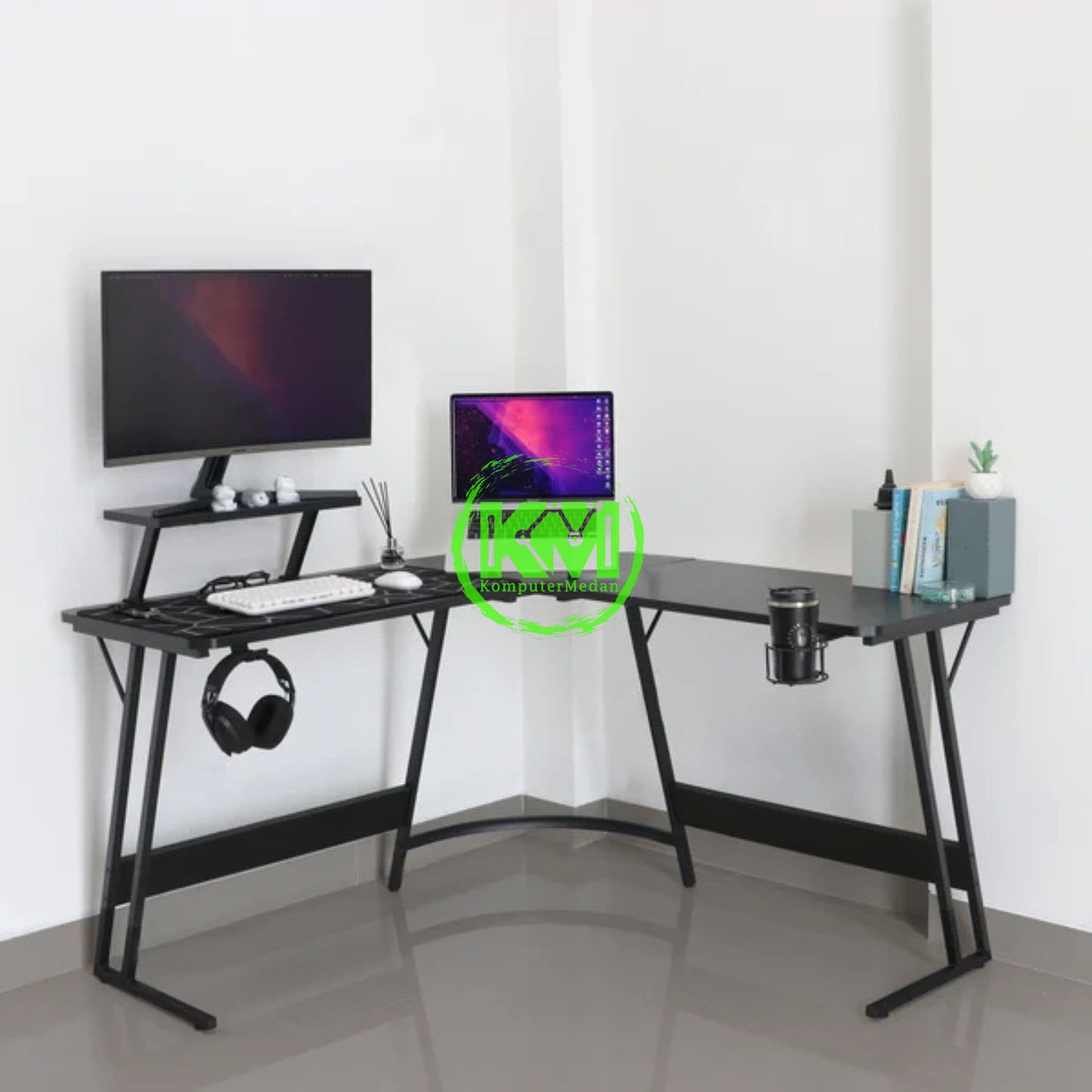 REXUS STRONGHOLD V.2 RXD-230 GAMING DESK - FULL BLACK - Image 5