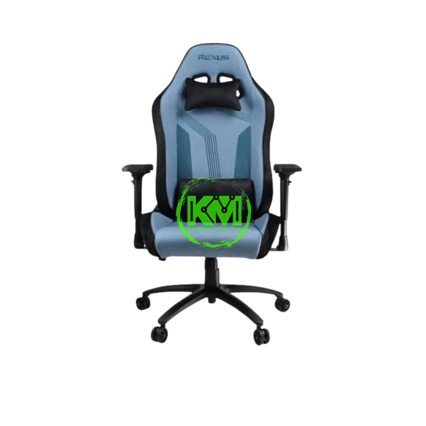 REXUS STOFFA RGC-211 GAMING CHAIR - JADE BLACK, STEEL BLUE, IVORY WHITE & ASH GREY - Image 3