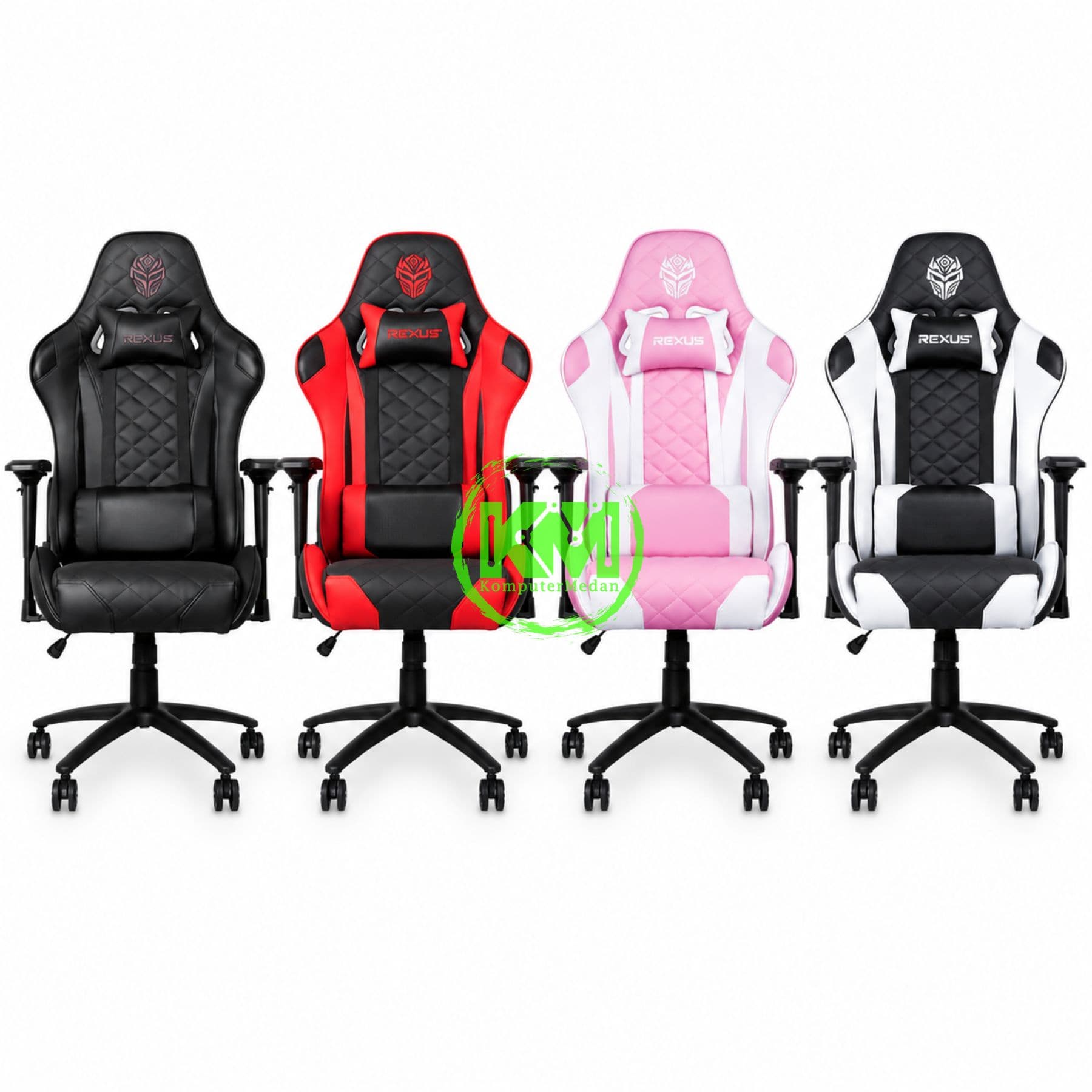 REXUS RGC-101 BLACK BROWN/RED/PINK/WHITE GAMING CHAIR