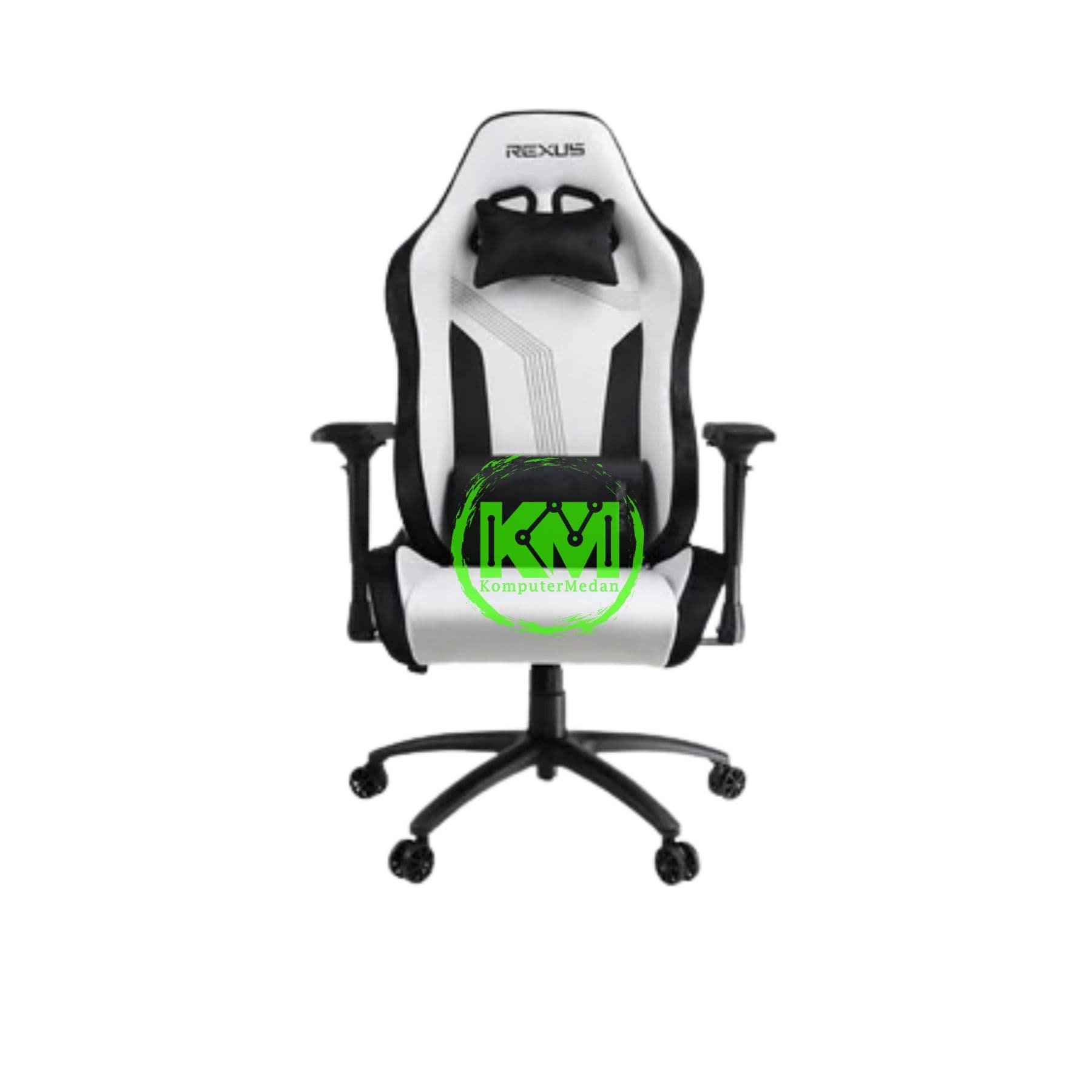 REXUS STOFFA RGC-211 GAMING CHAIR - JADE BLACK, STEEL BLUE, IVORY WHITE & ASH GREY - Image 4