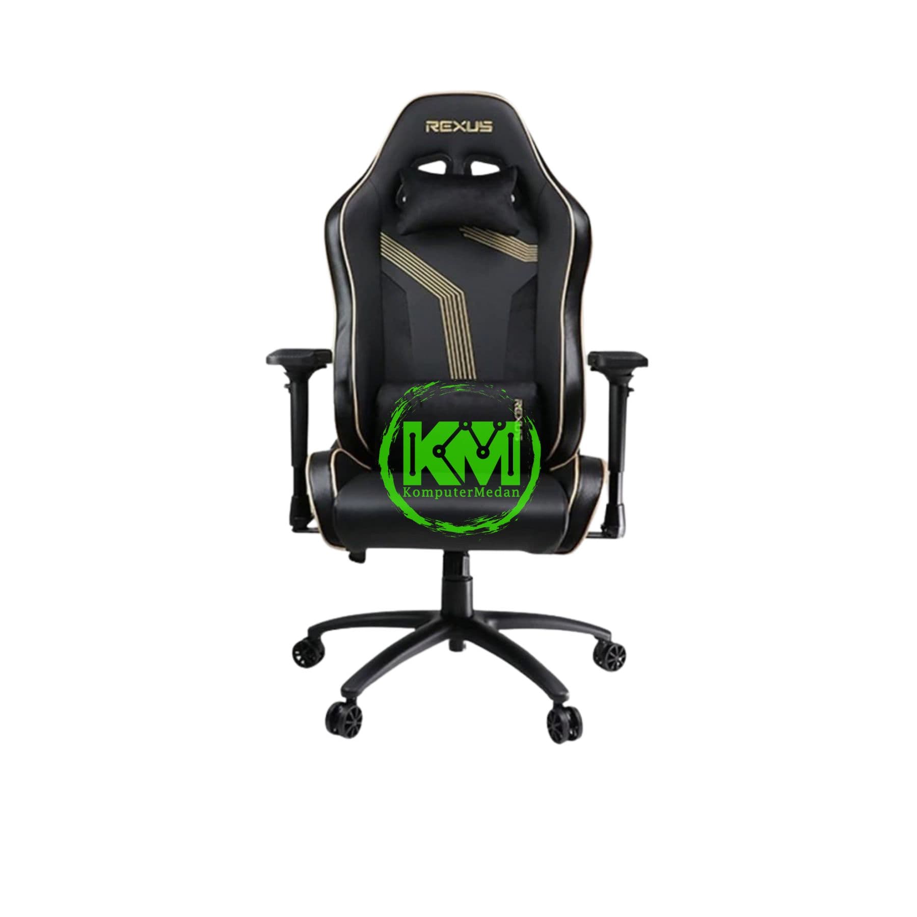 REXUS STOFFA RGC-211 GAMING CHAIR - JADE BLACK, STEEL BLUE, IVORY WHITE & ASH GREY - Image 2
