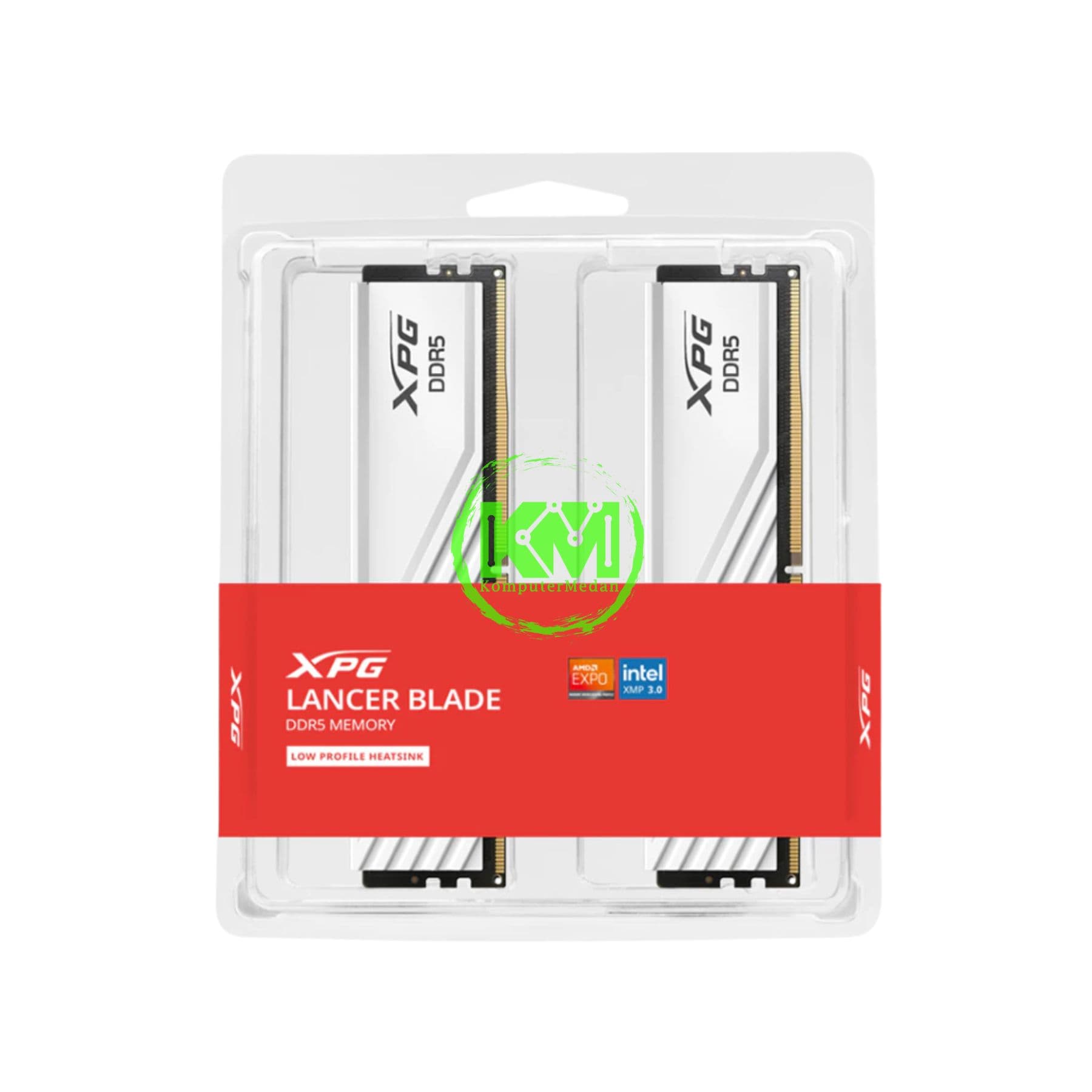 ADATA XPG RAM LONGDIMM DDR5 32GB (16GBX2) 5600MHZ LANCER BLADE WHITE - Image 1