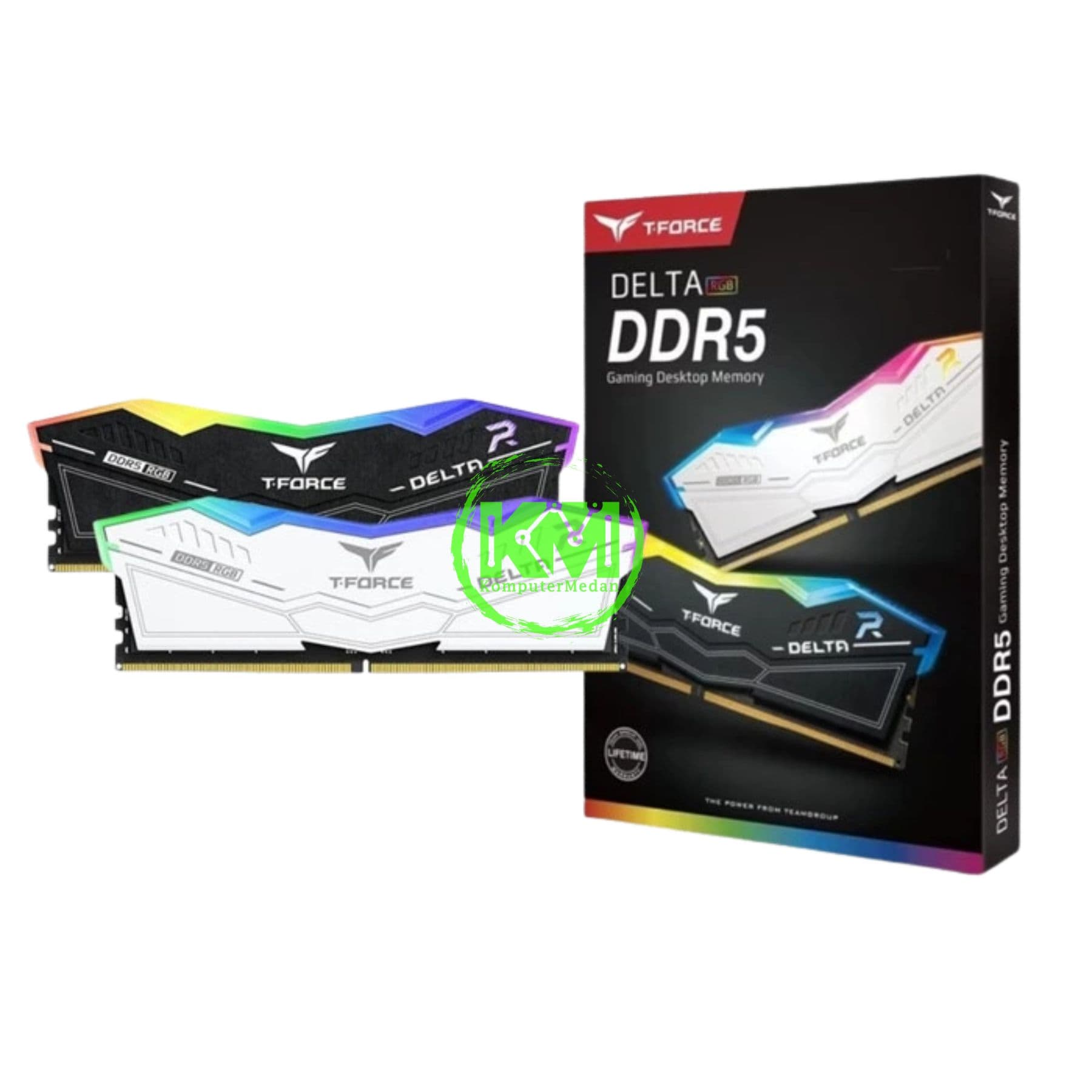 TEAM DELTA RGB DDR5 2X32GB 6000MHZ BLACK & WHITE - Image 1
