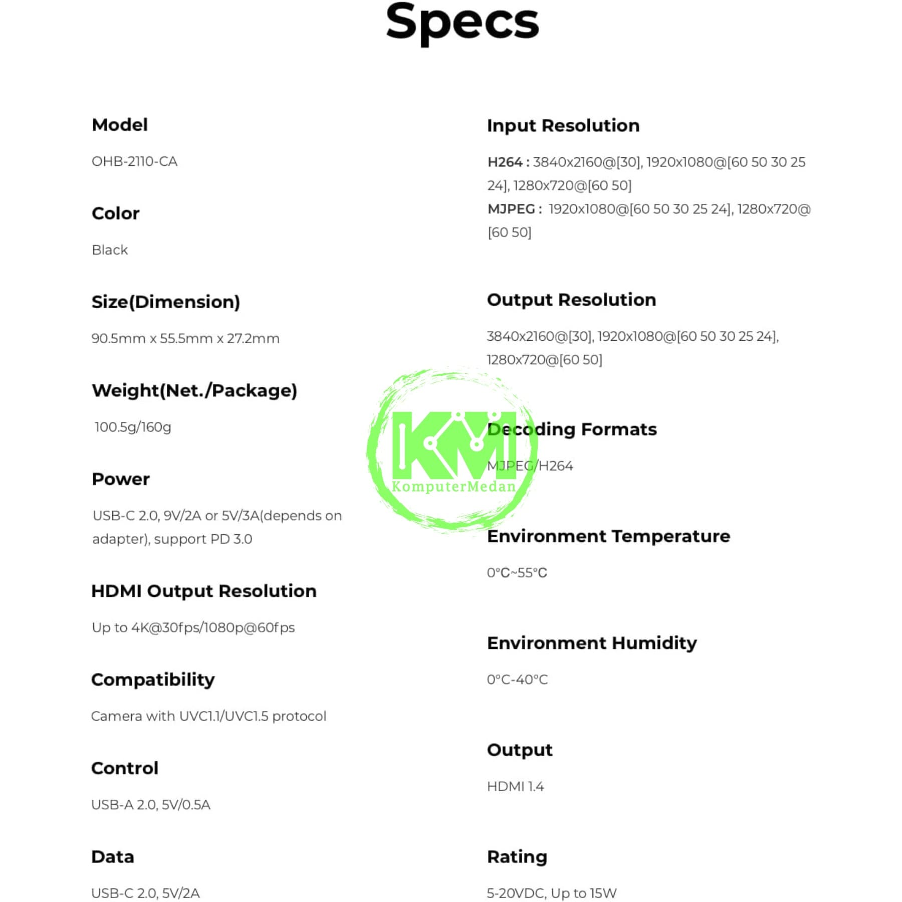 OBSBOT UVC TO HDMI ADAPTER OHB-2110-CA - Image 6